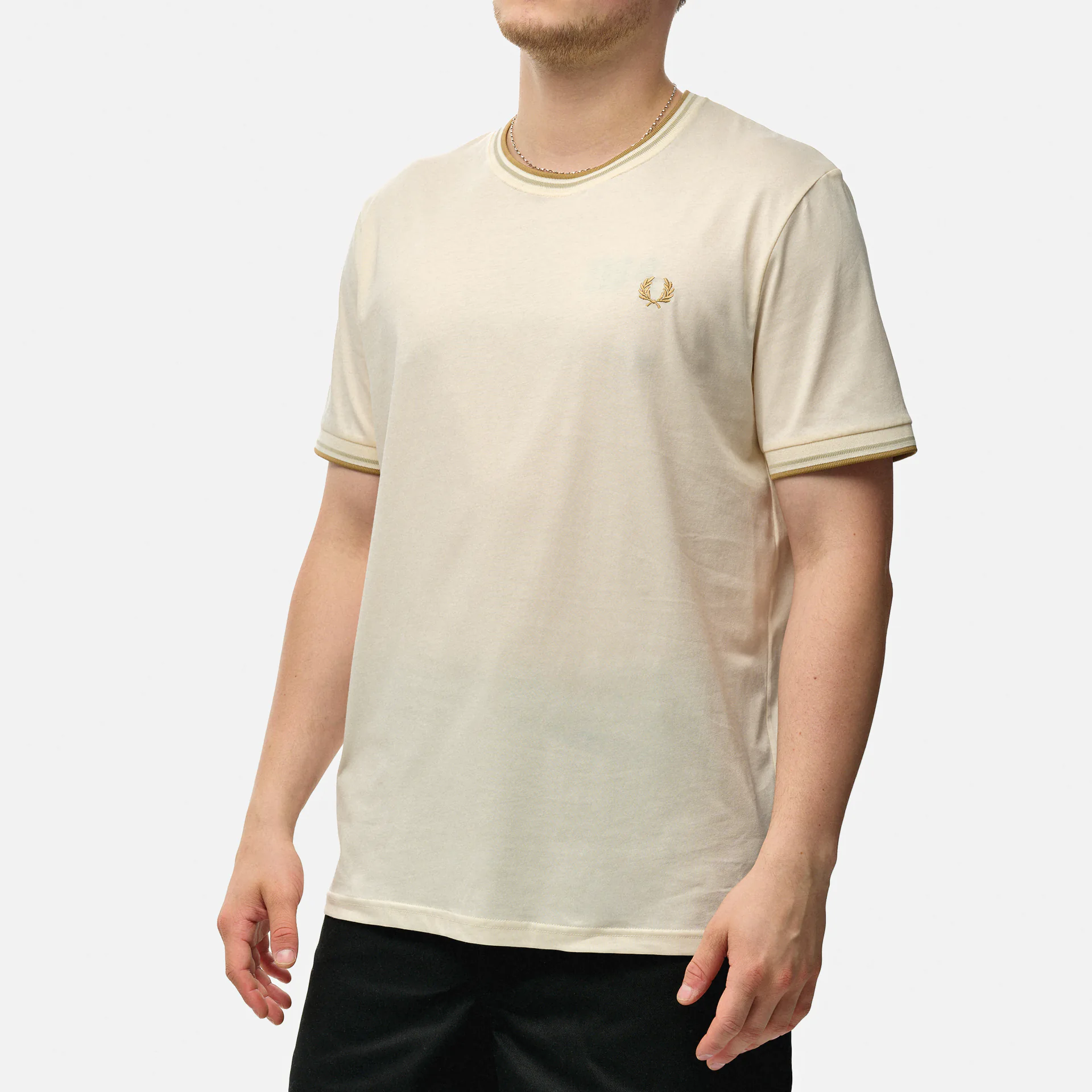 Fred Perry Twin Tipped T-Shirt Ecru/Oat/Warm Stone