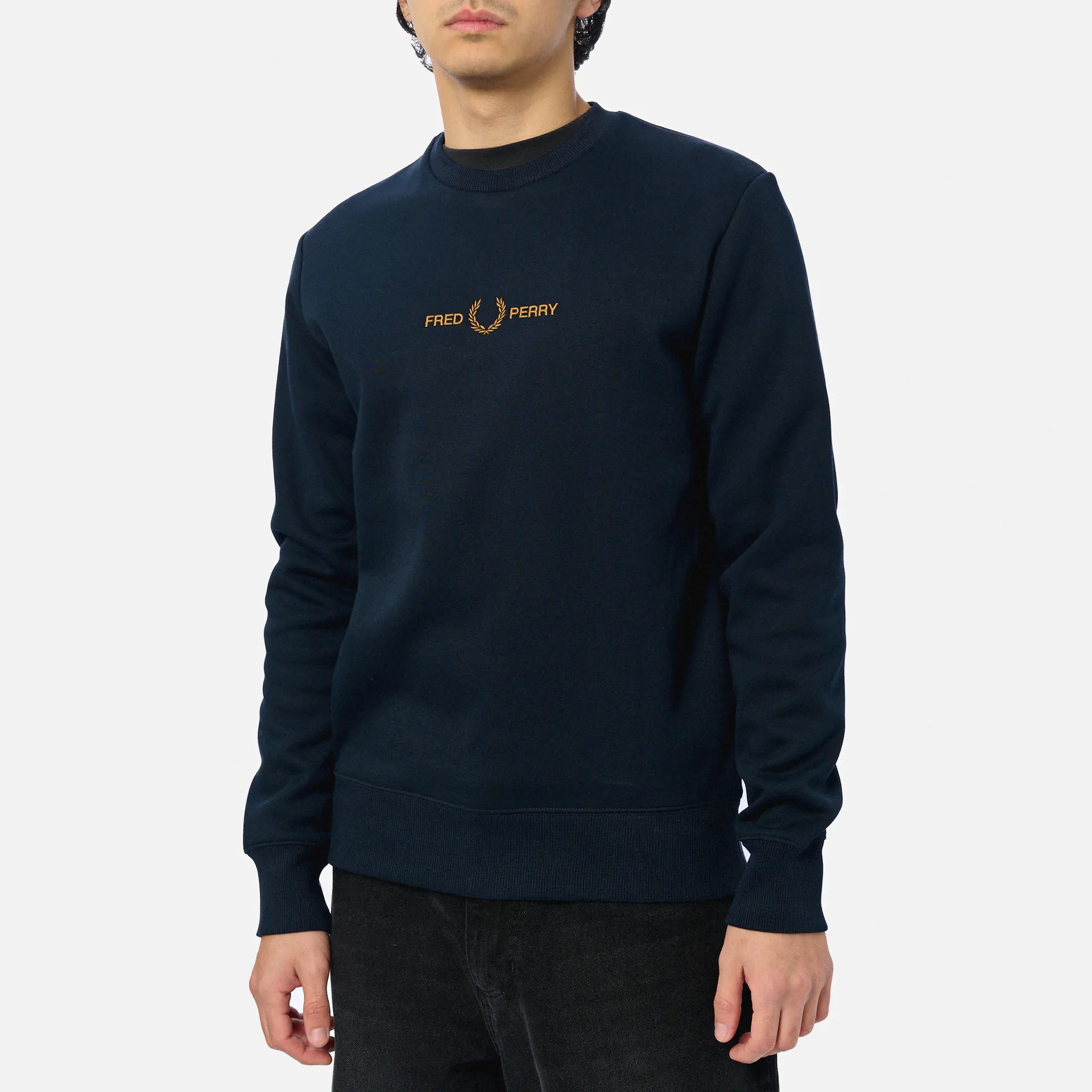 Fred Perry Embroidered Sweatshirt Navy