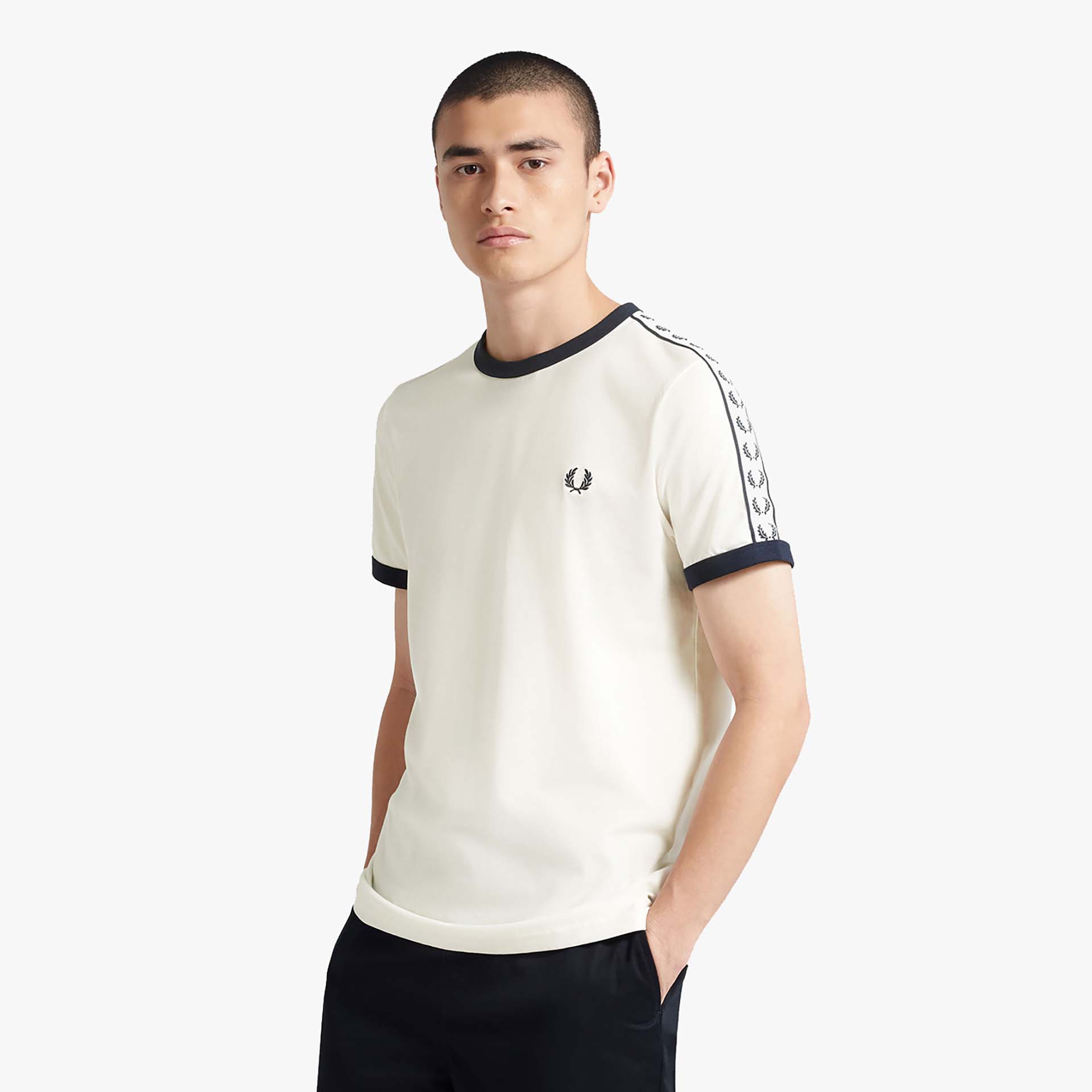 Fred Perry Taped Ringer T-Shirt Snow White
