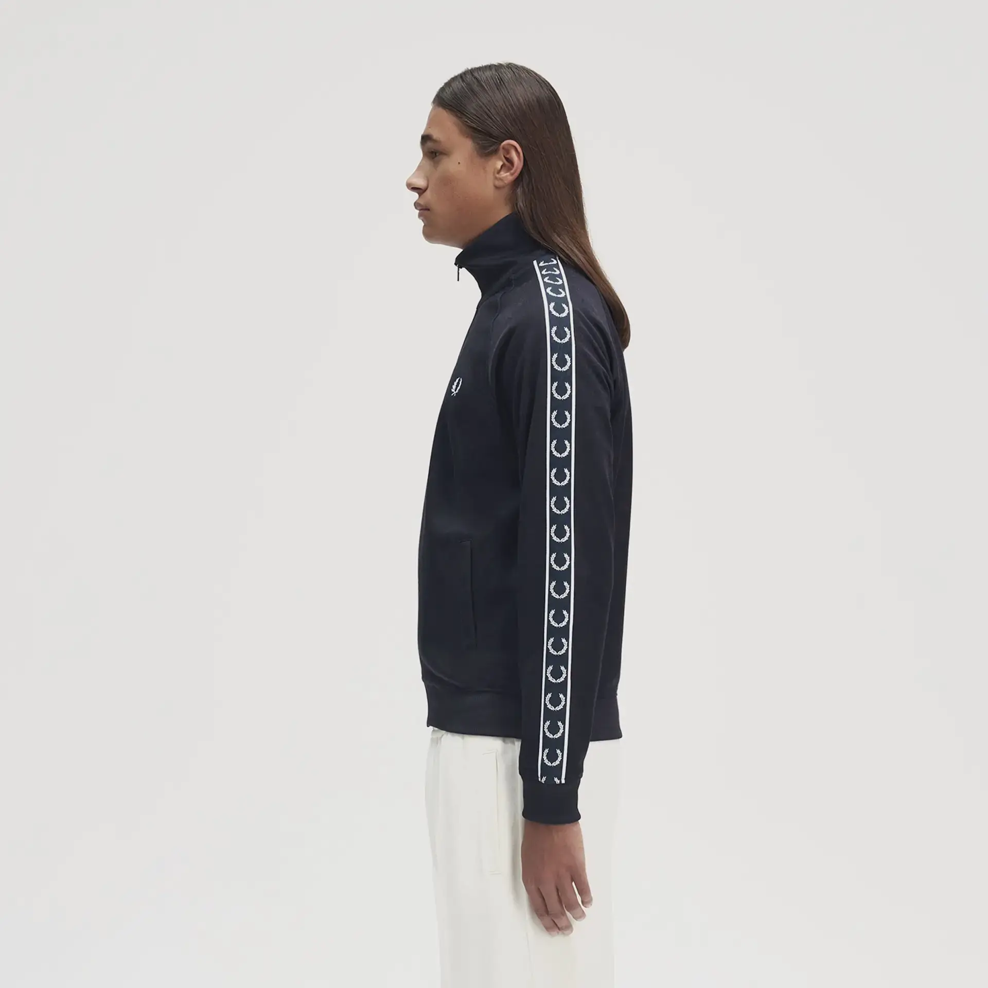 Fred Perry Contrast Tape Track Jacket Navy