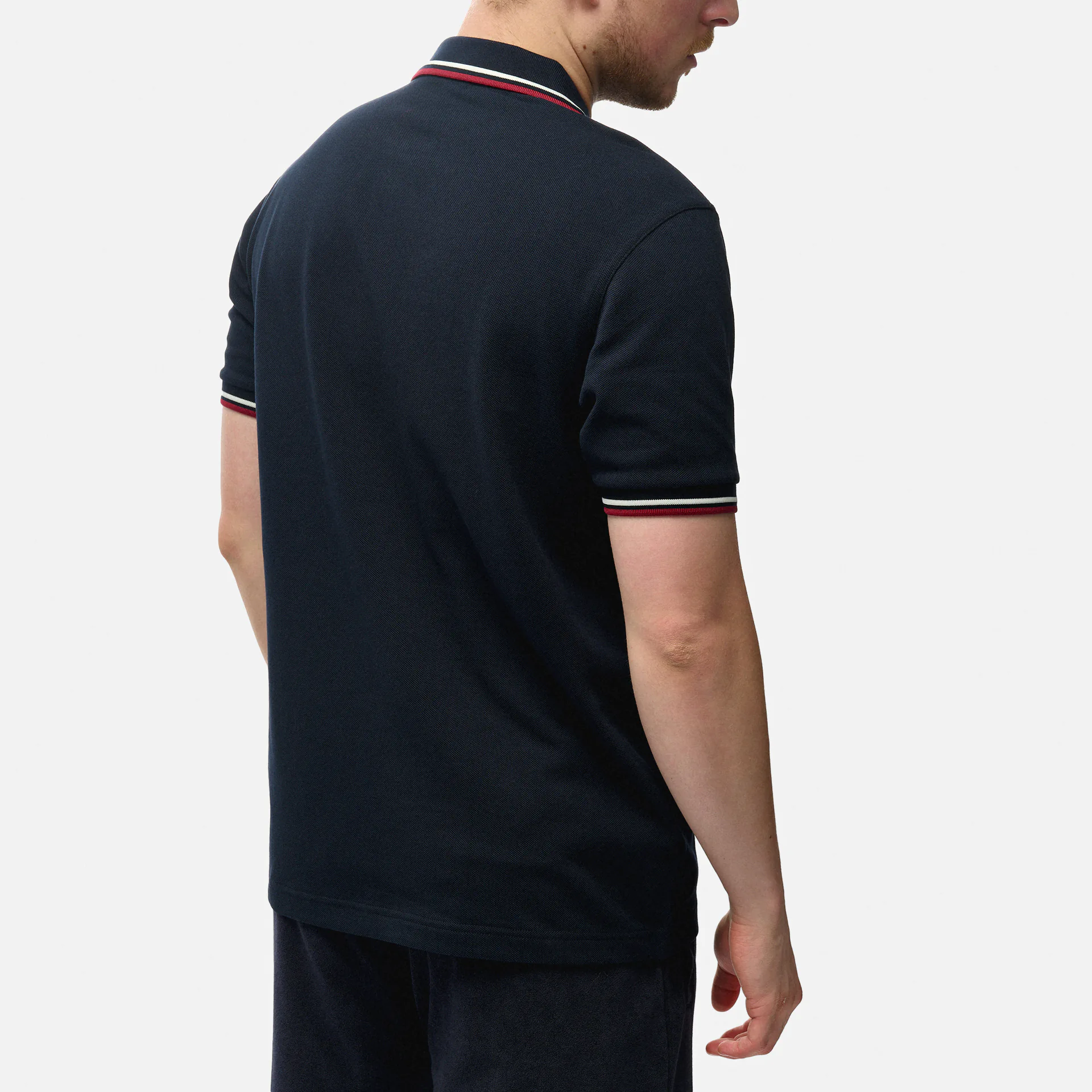 Fred Perry Twin Tipped Polo Shirt Navy/Snow White/Burnt Red