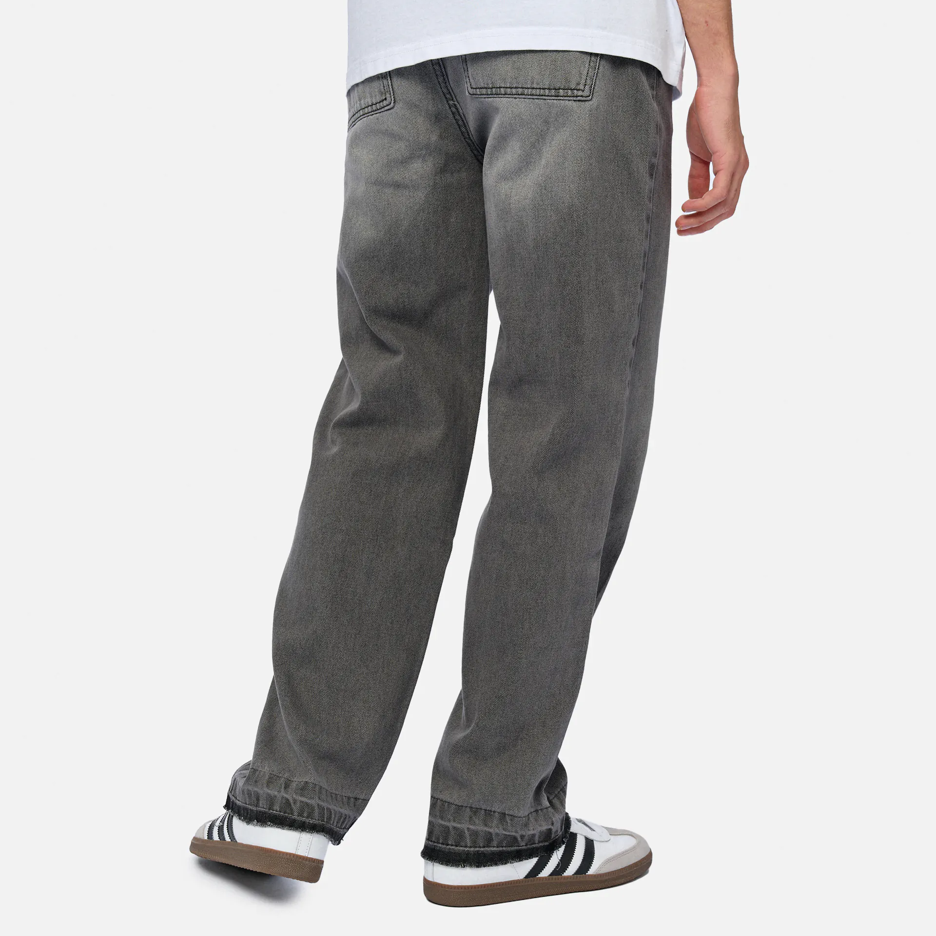 PEGADOR Barrow Wide Baggy Jeans Washed Anthracite