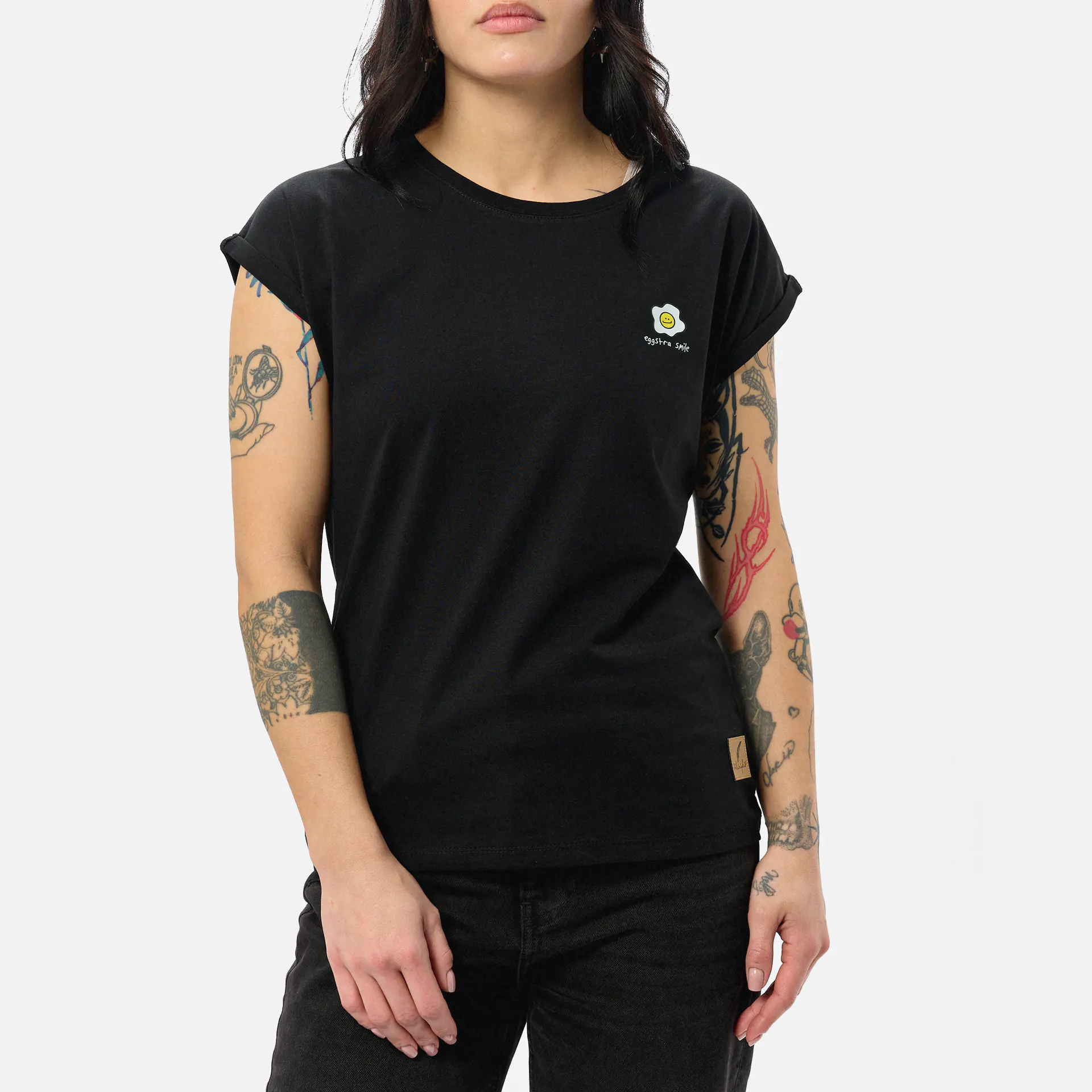 Kleinigkeit Görls Normalfit T-Shirt Eggstra Smile Black