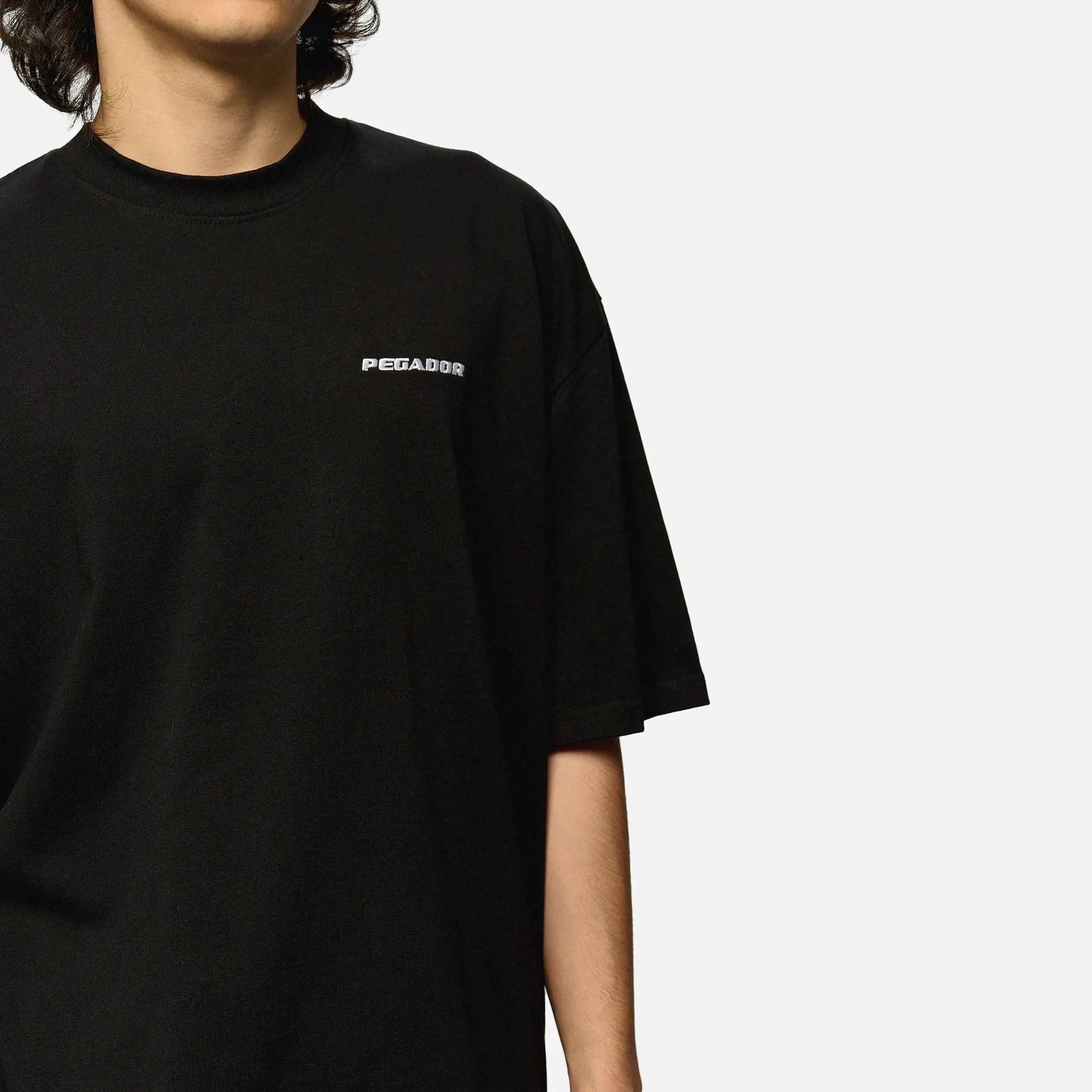 PEGADOR Logo Oversized T-Shirt Washed Black