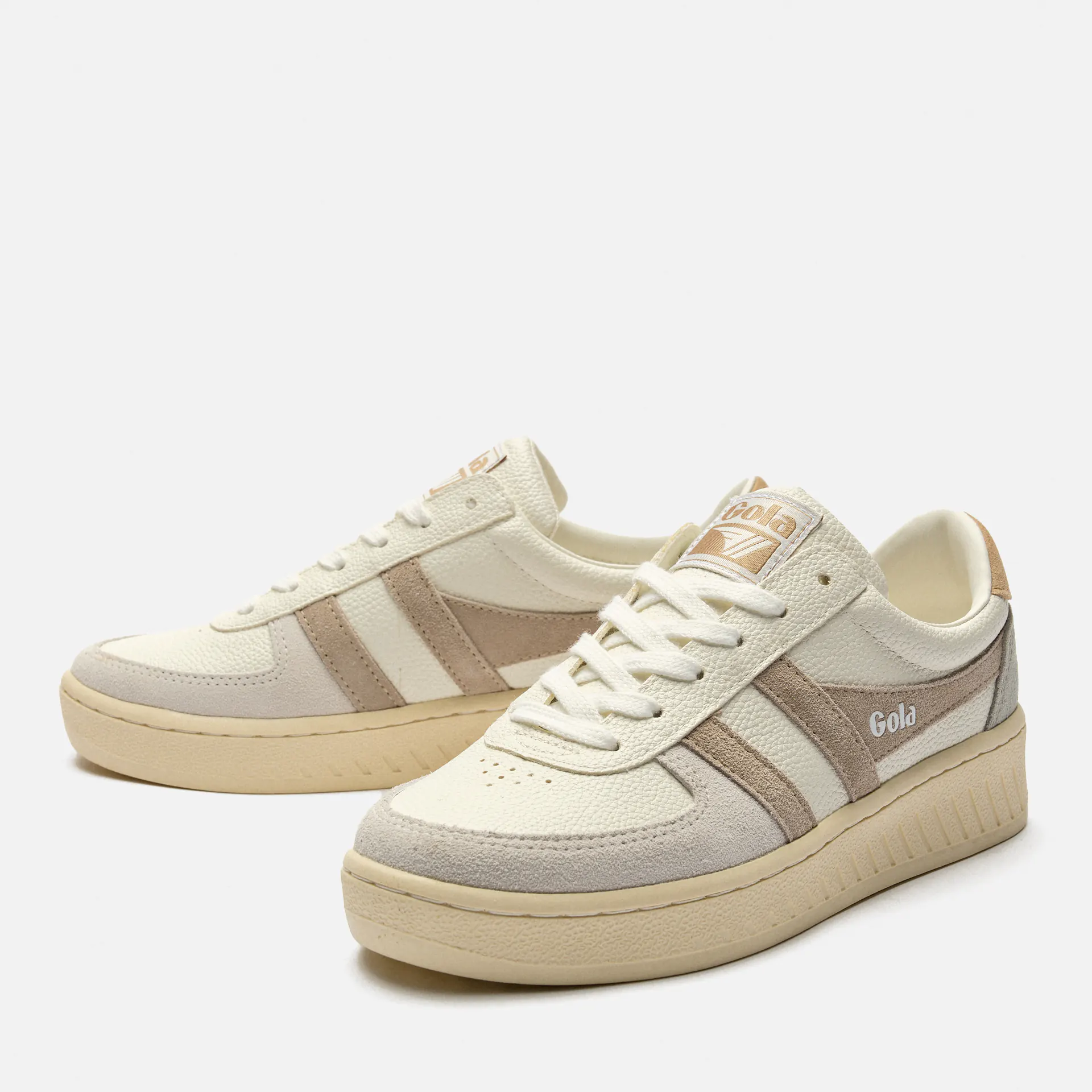 Gola Grandslam Trident Sneaker White/Feather Grey/Oat