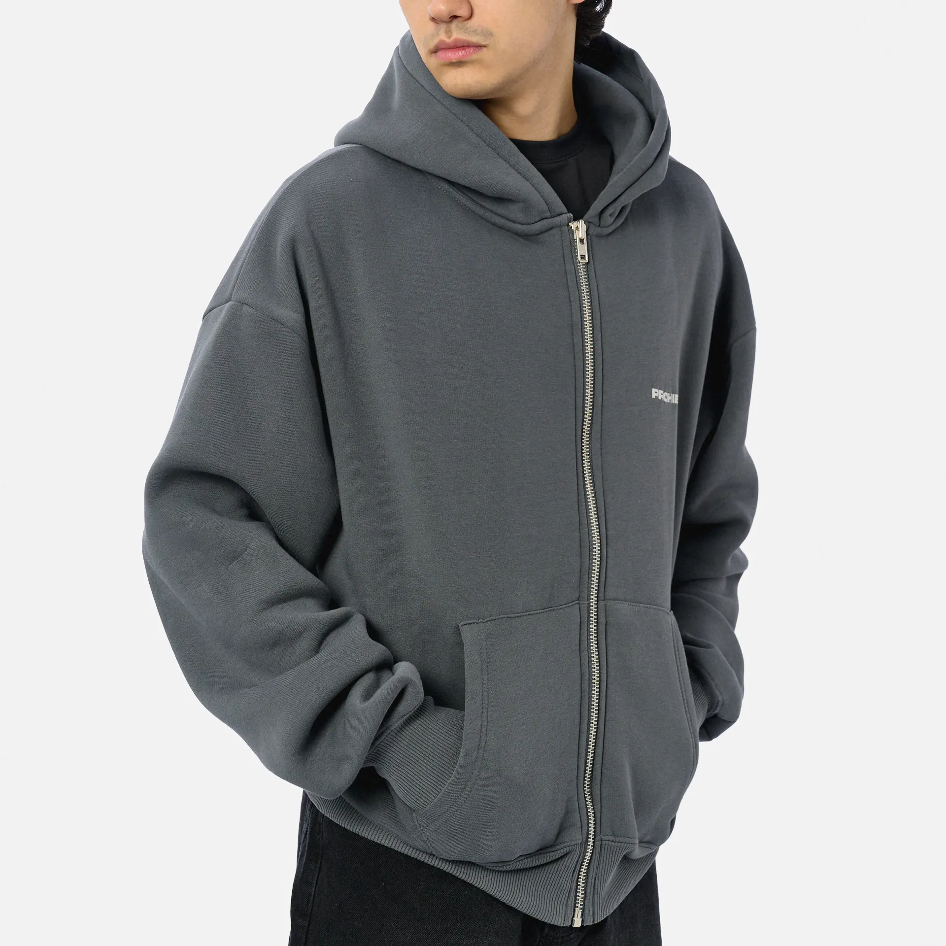 Prohibited 10119 Zip-Hoodie 1.0 Grey Stone Washed