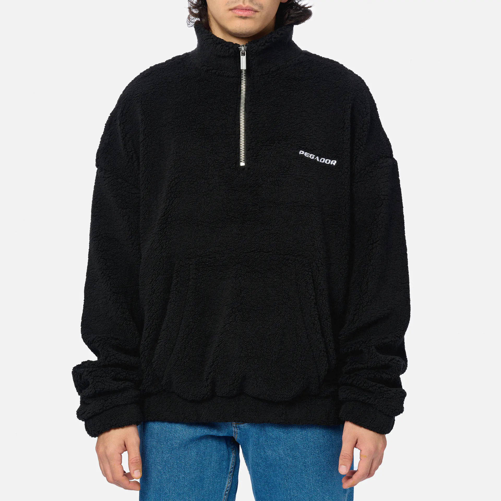 PEGADOR Puka Teddy Half Zip Sweater Black