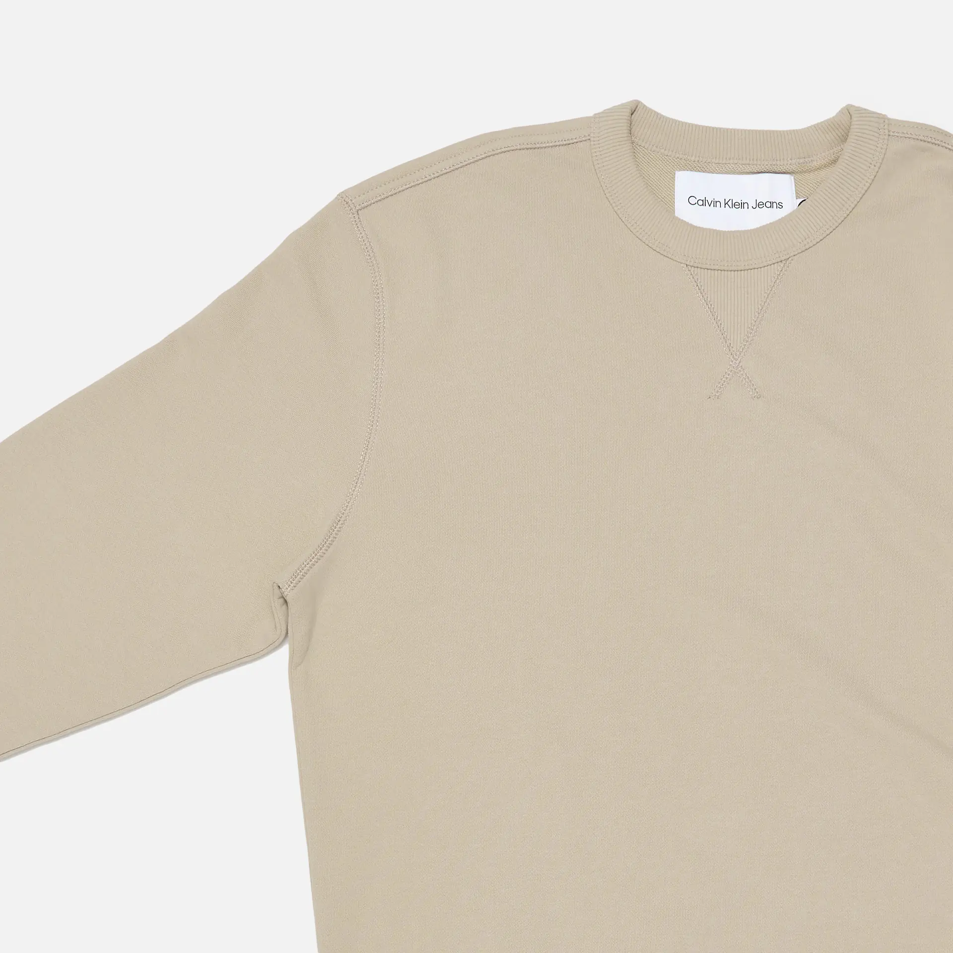 Calvin Klein Jeans Badge Crew Neck Plaza Taupe