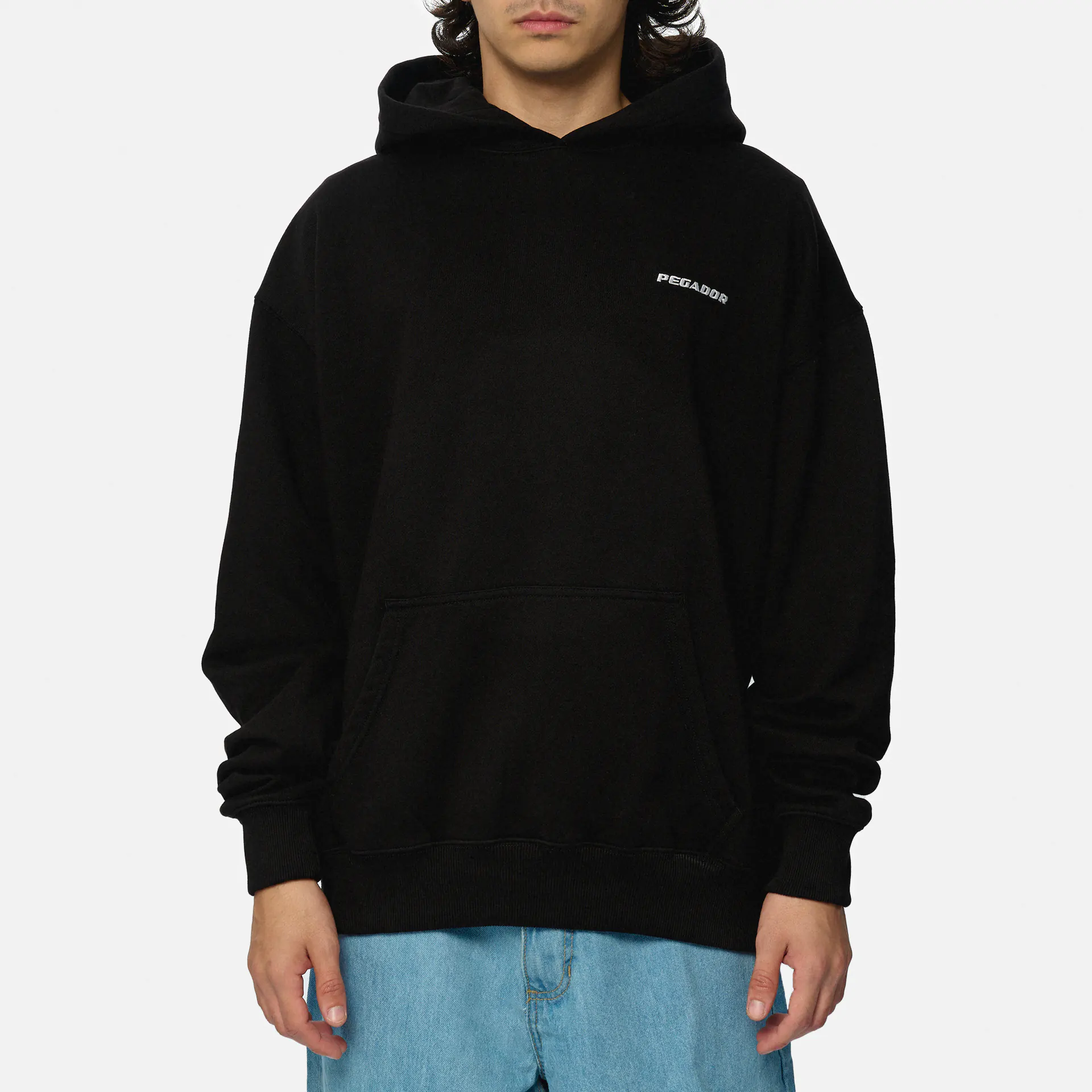 PEGADOR Logo Oversized Hoodie Washed Black