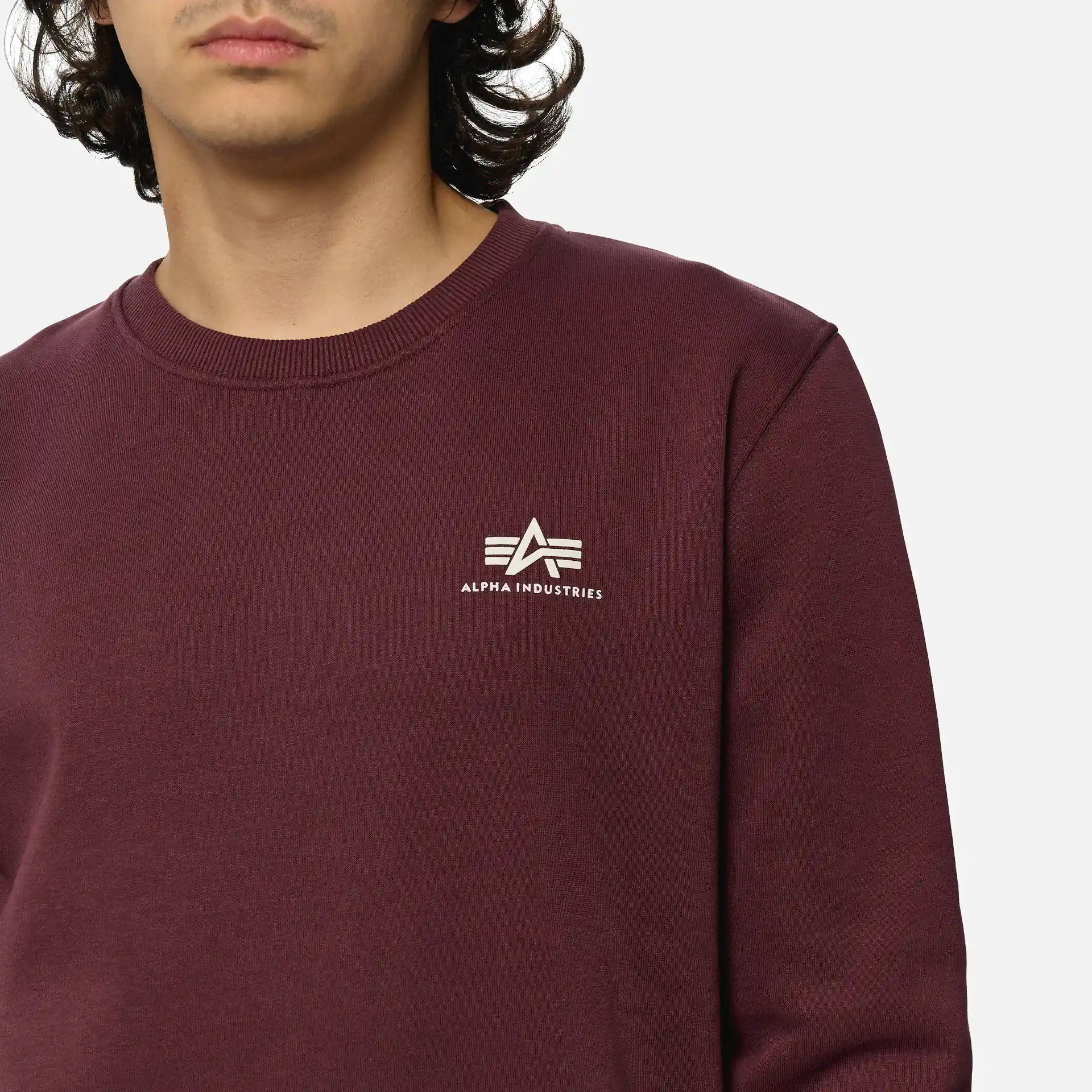 Alpha Industries Basic Sweater Small Logo Deep Maroon