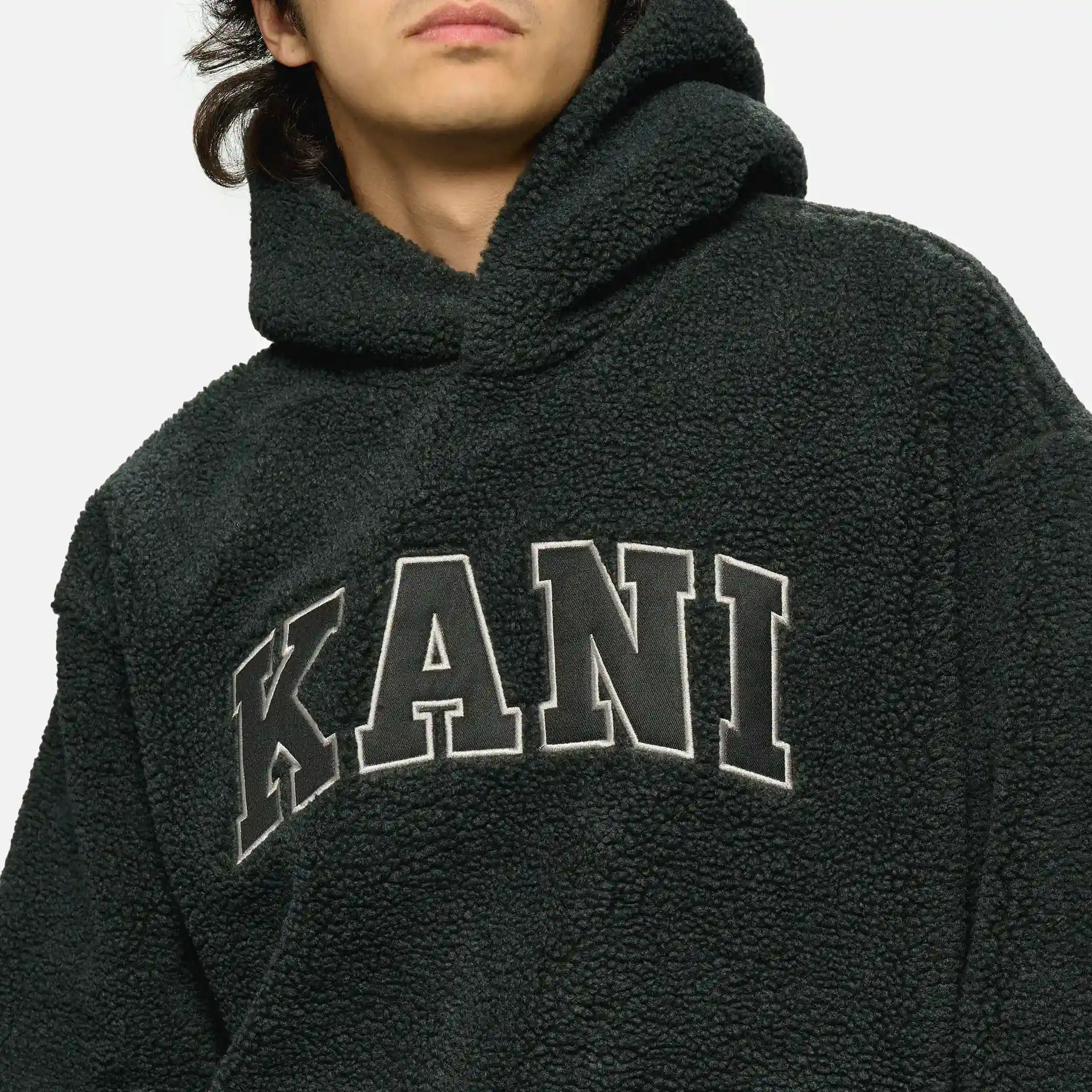 Karl Kani Serif Teddy Hoodie Anthracite