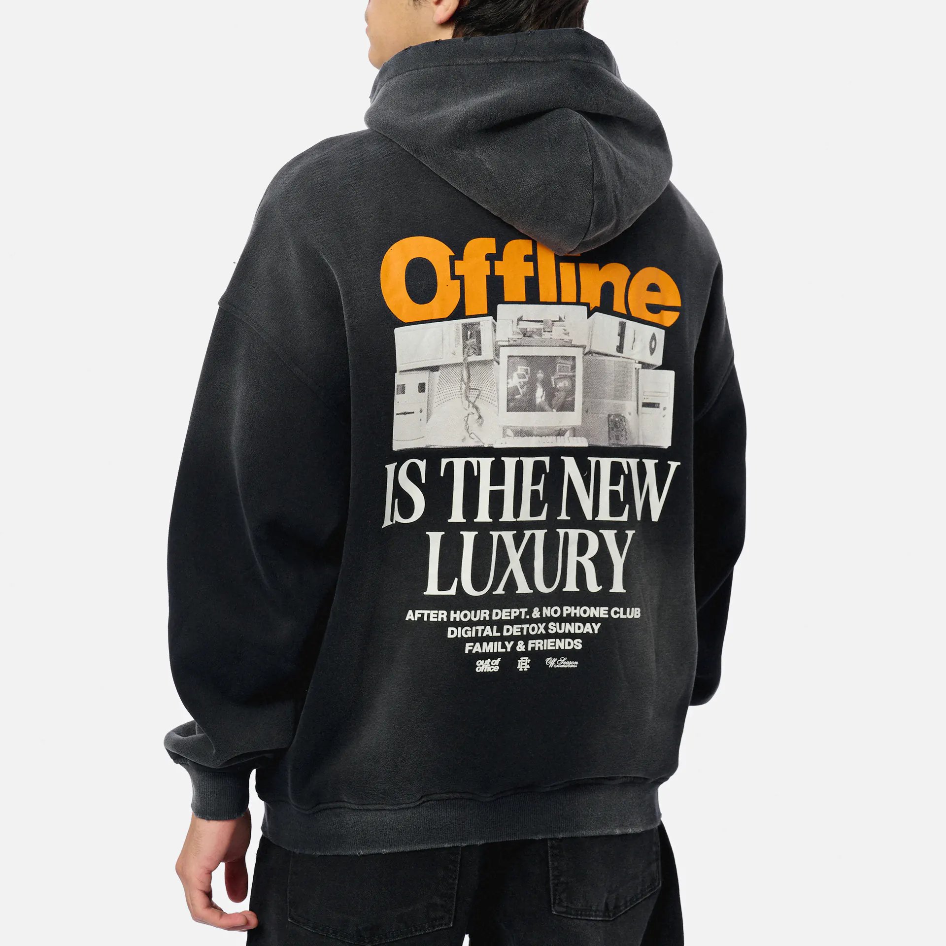 Another Cotton Offline Luxury Oversized Hoodie Black