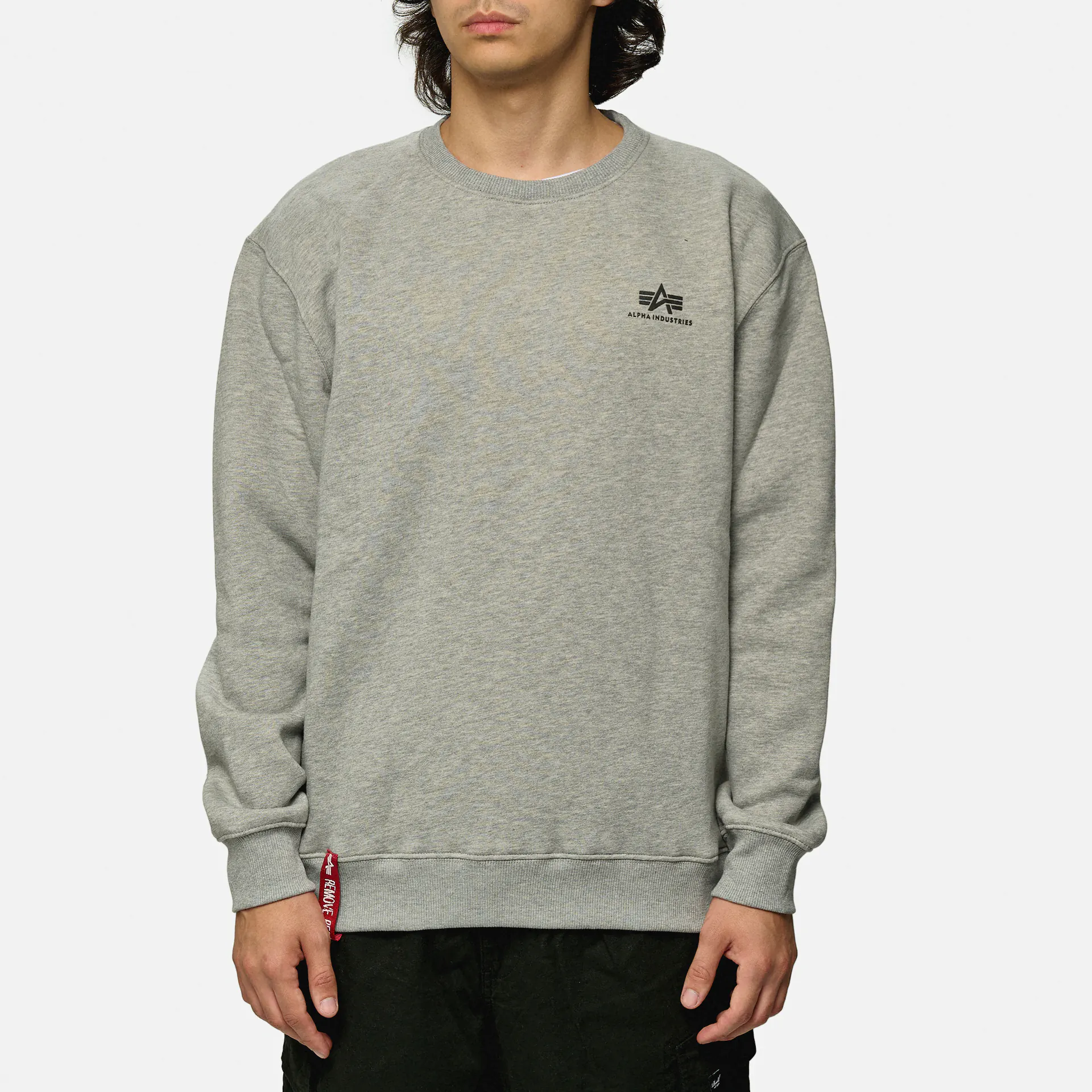 Alpha Industries Basic Sweater Small Logo Light Grey