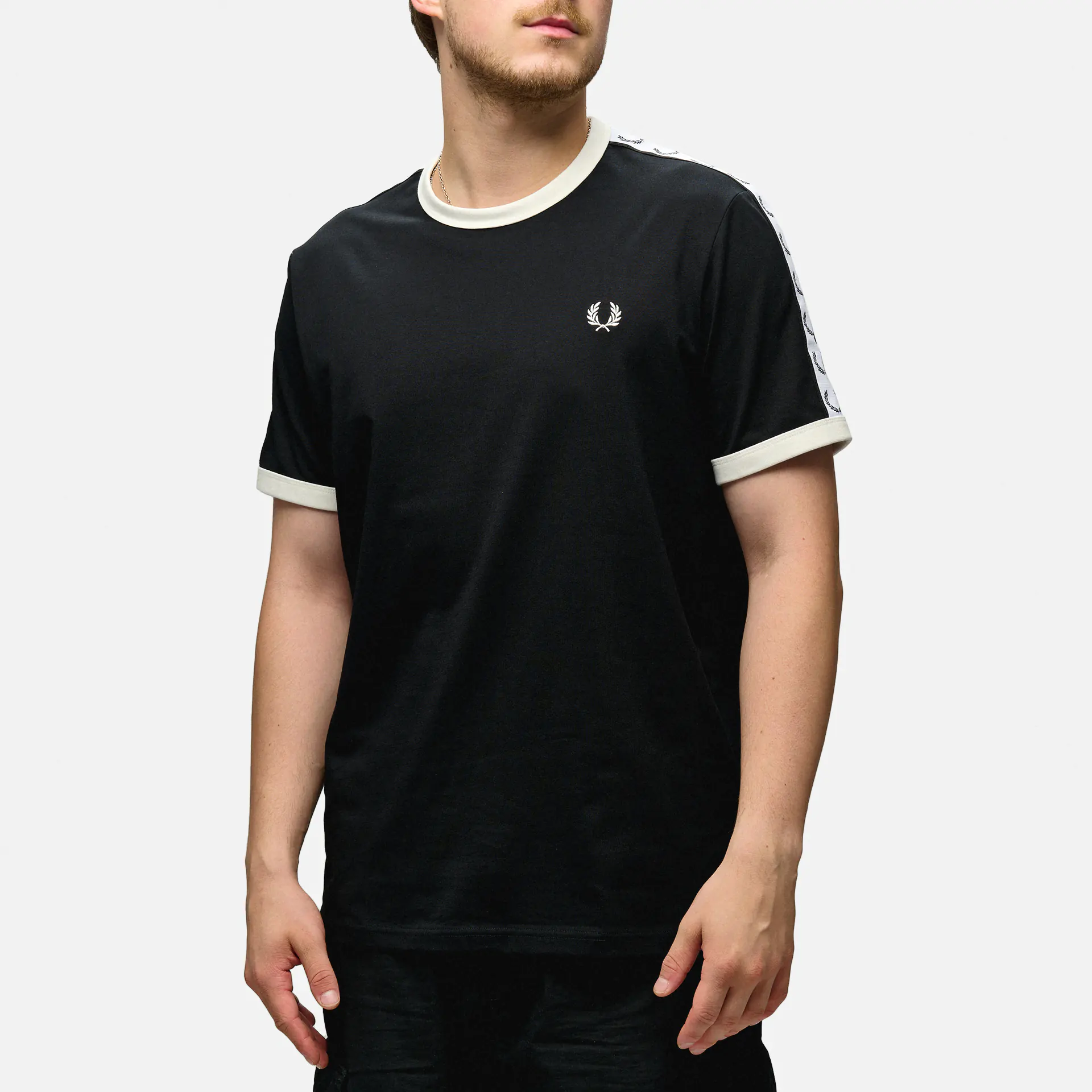 Fred Perry Taped Ringer T-Shirt Black