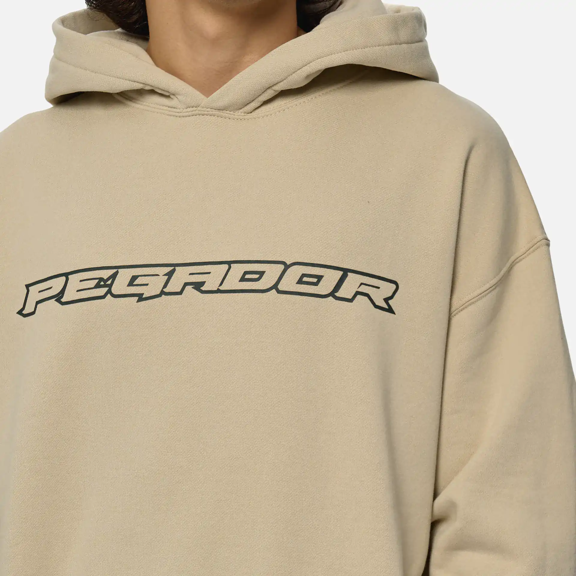 PEGADOR Alden Oversized Hoodie Washed Light Beige