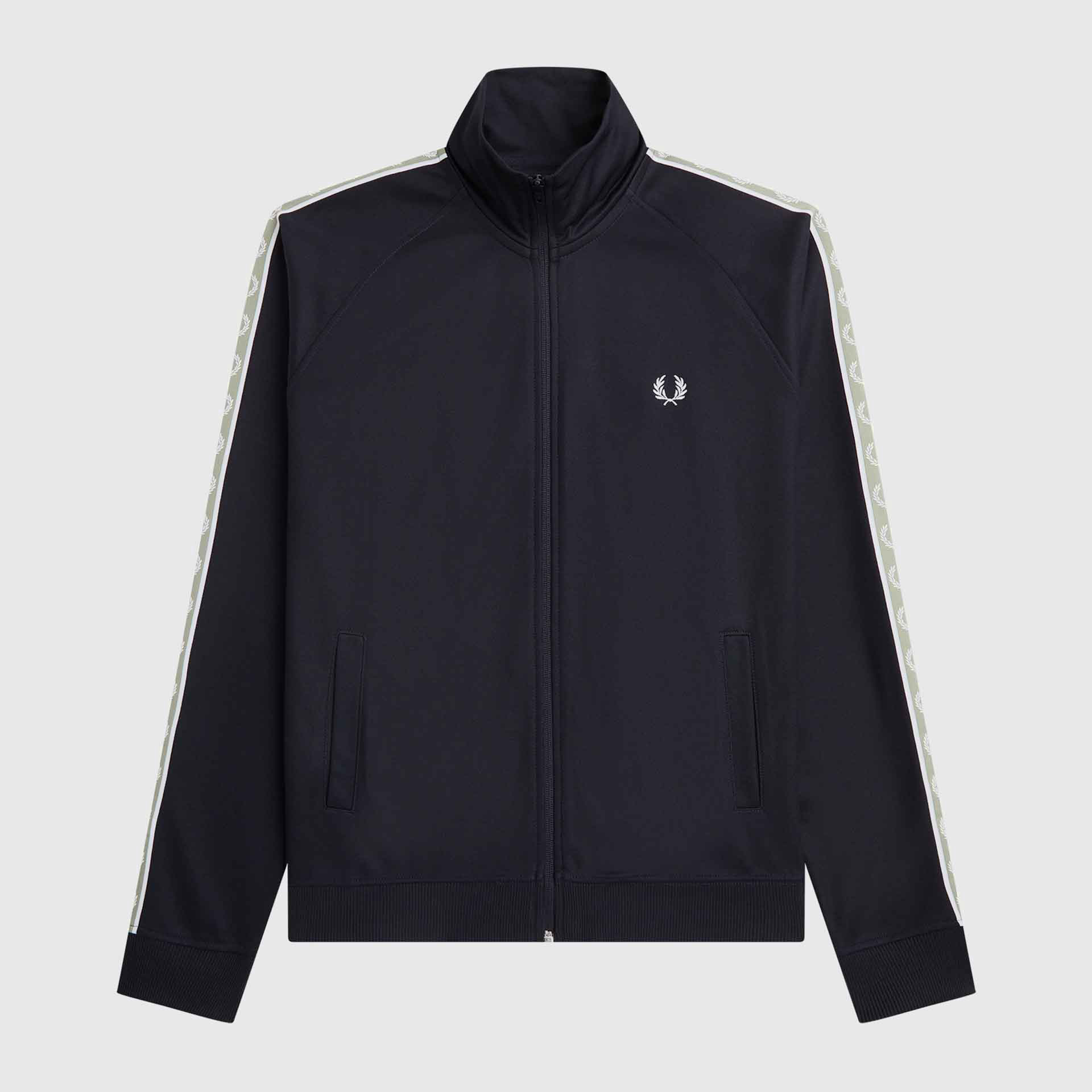 Fred Perry Contrast Tape Track Jacket Navy/Snowwhite/Seagrass