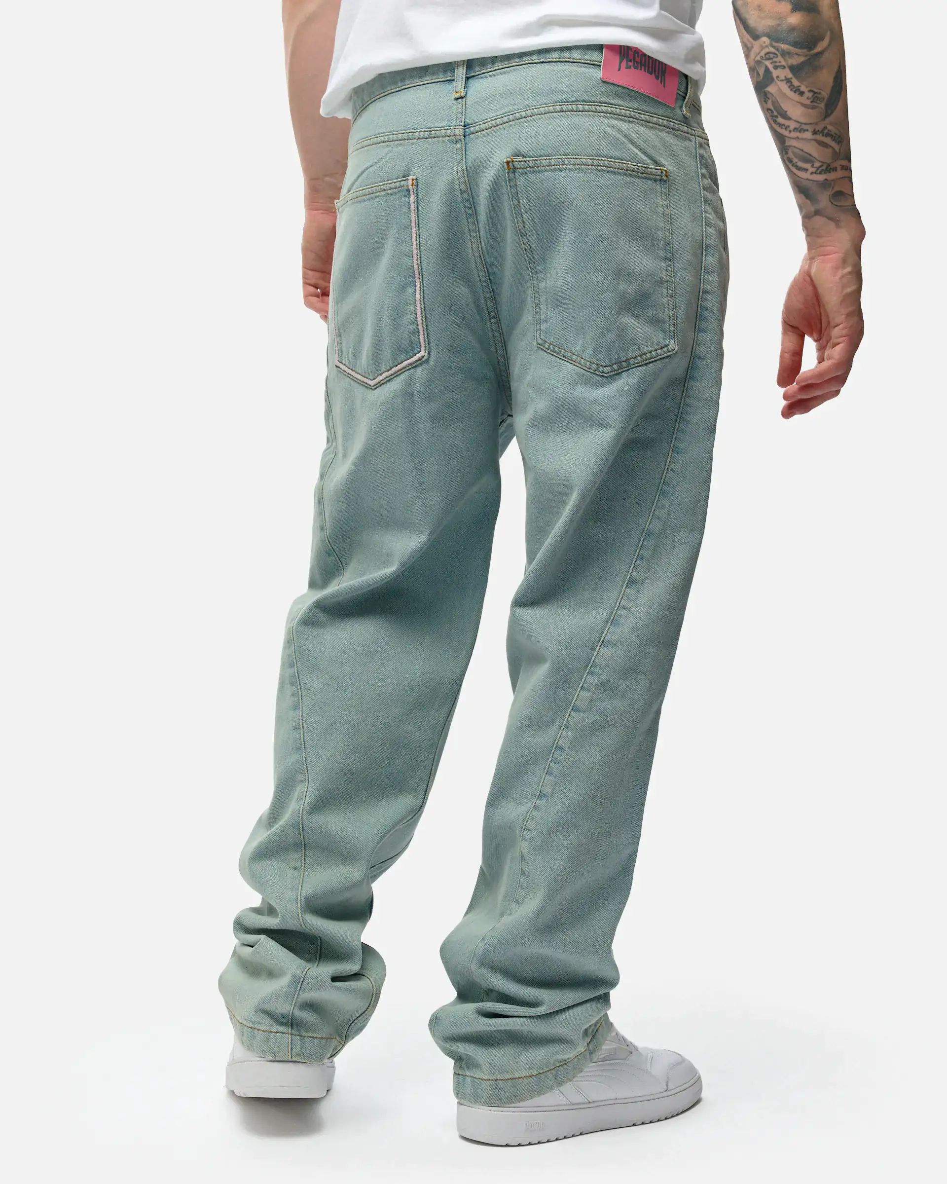 PEGADOR Valmar Baggy Jeans Sand Washed Blue