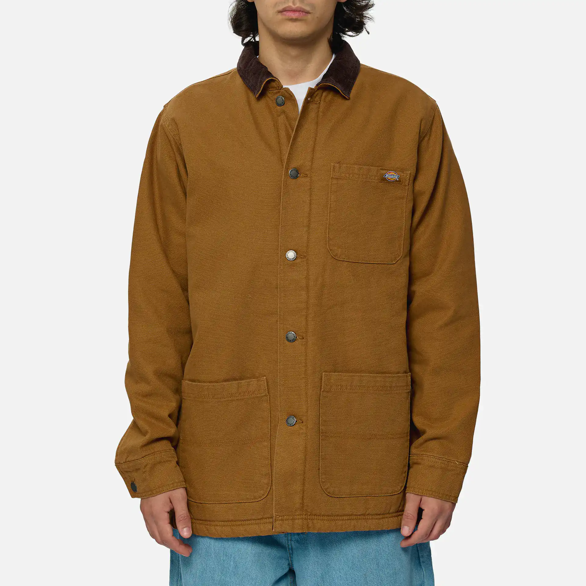 Dickies Duck High Pile Fleece Line Chore Jacket Stonewashed Brown Duck