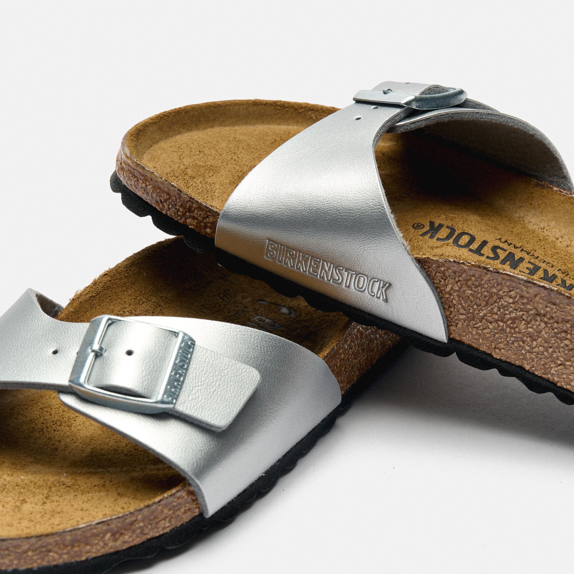 Birkenstock Madrid Birko-Flor Sandals Narrow Silver