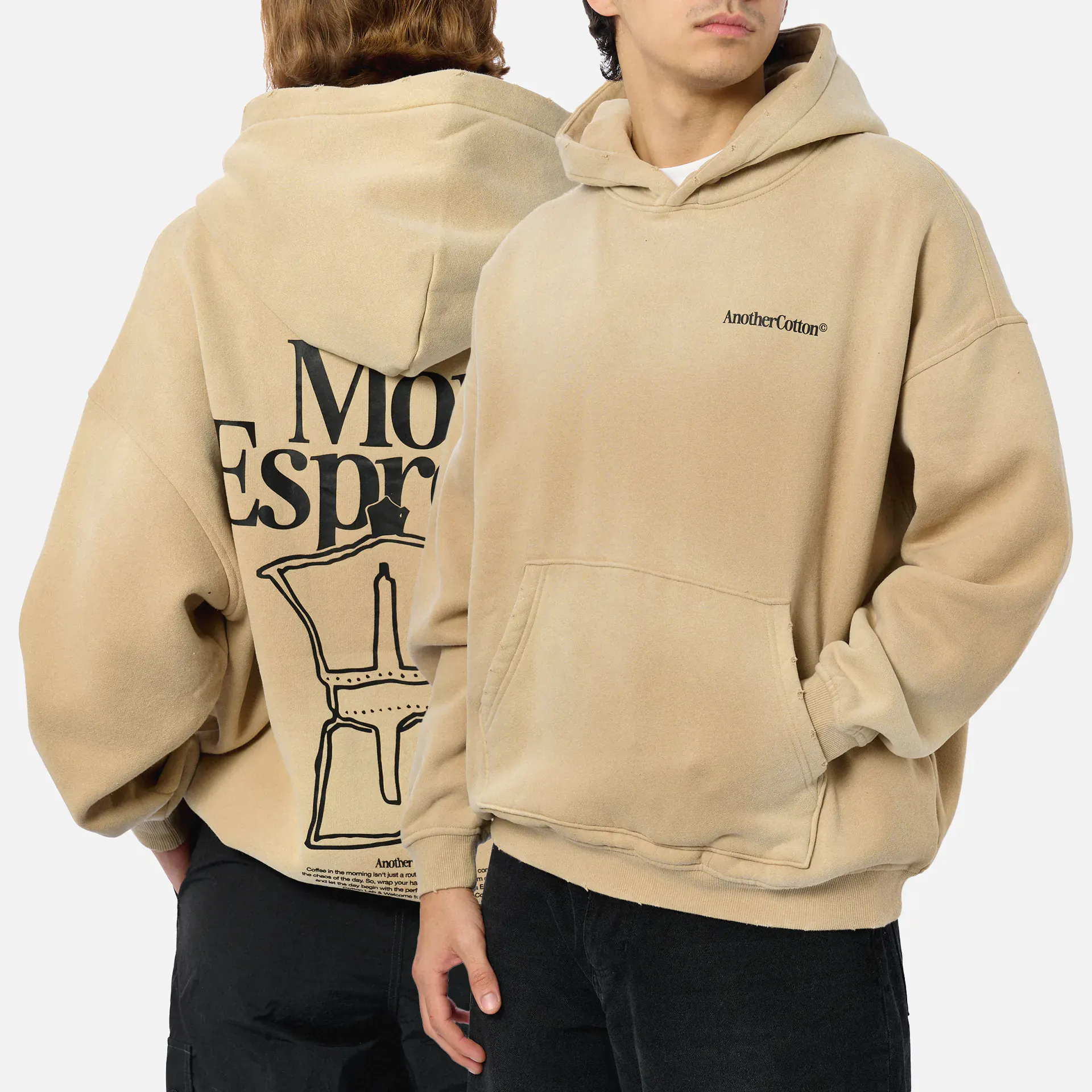 Another Cotton More Espresso Oversized Hoodie Beige