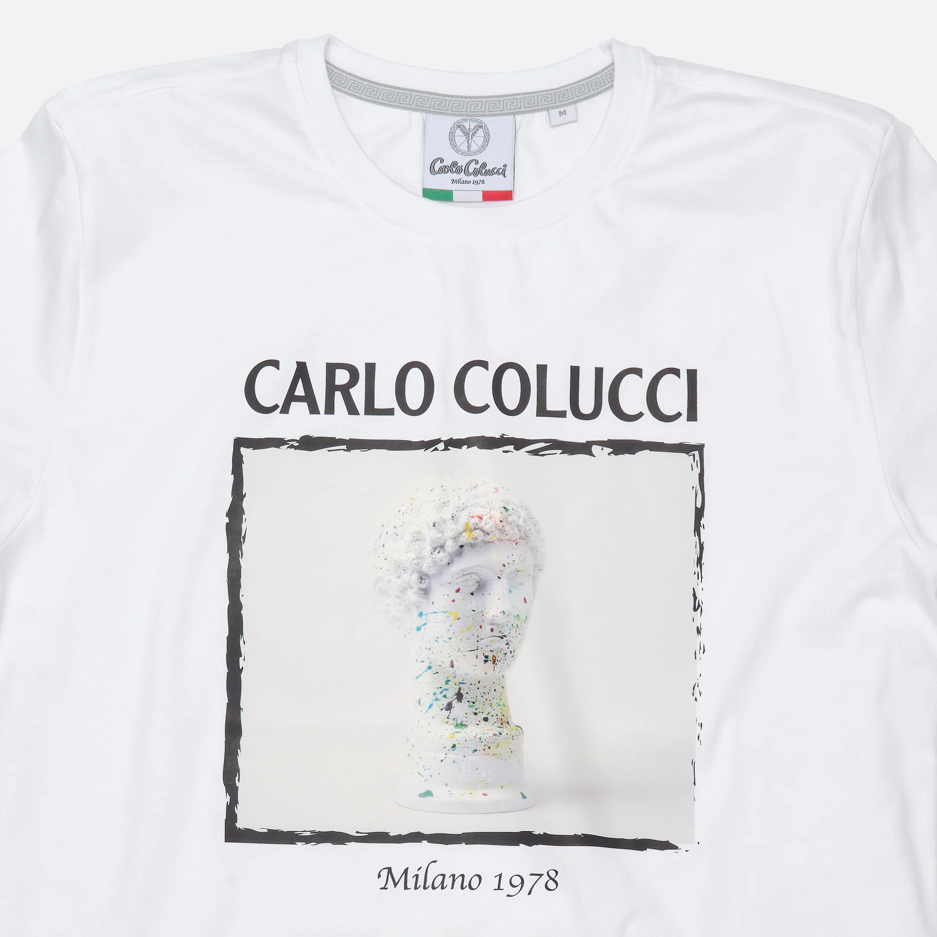 Carlo Colucci Black & White Drop T-Shirt White