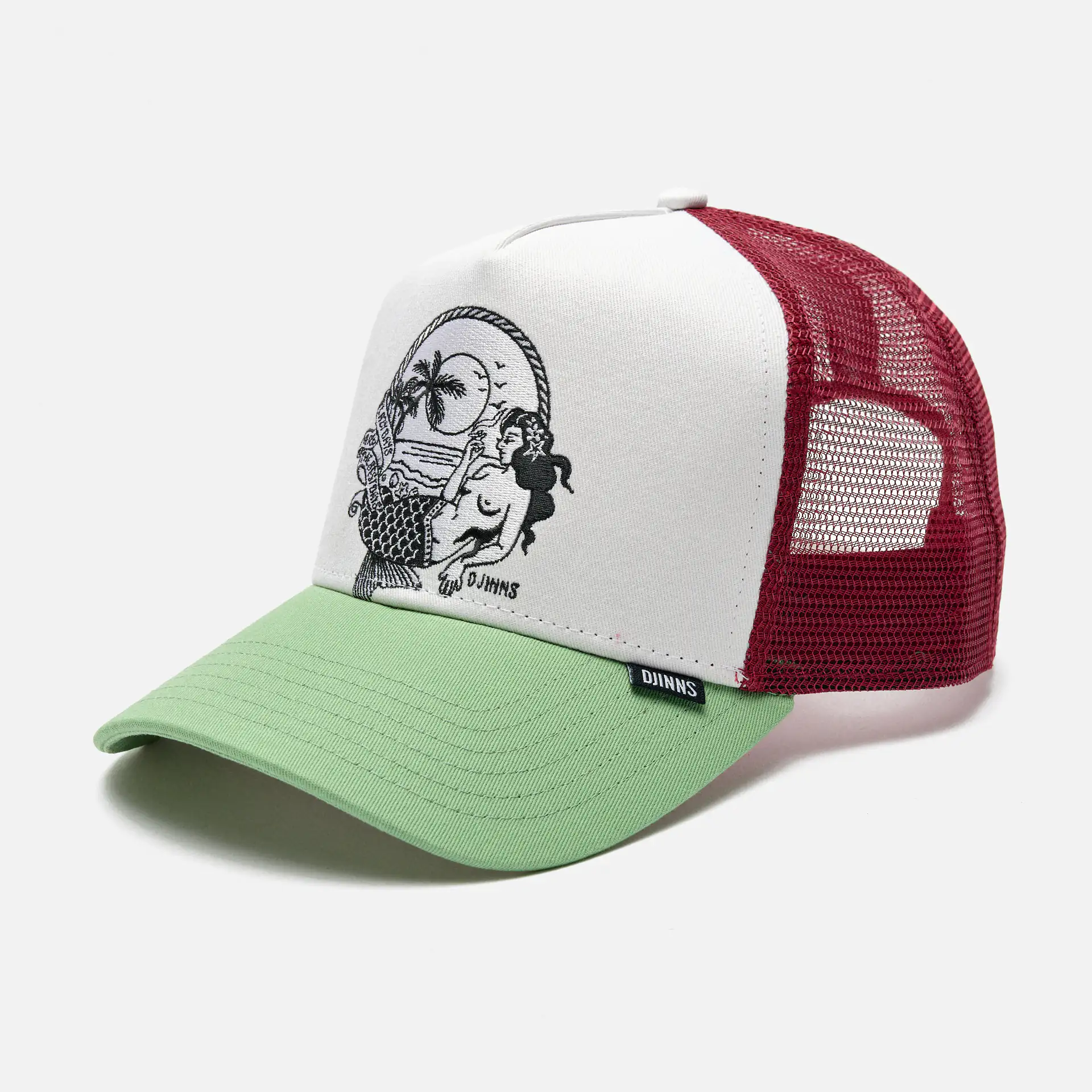 DJINNS Trucker Cap HFT Lazy Mermaid White/Wine/Olive