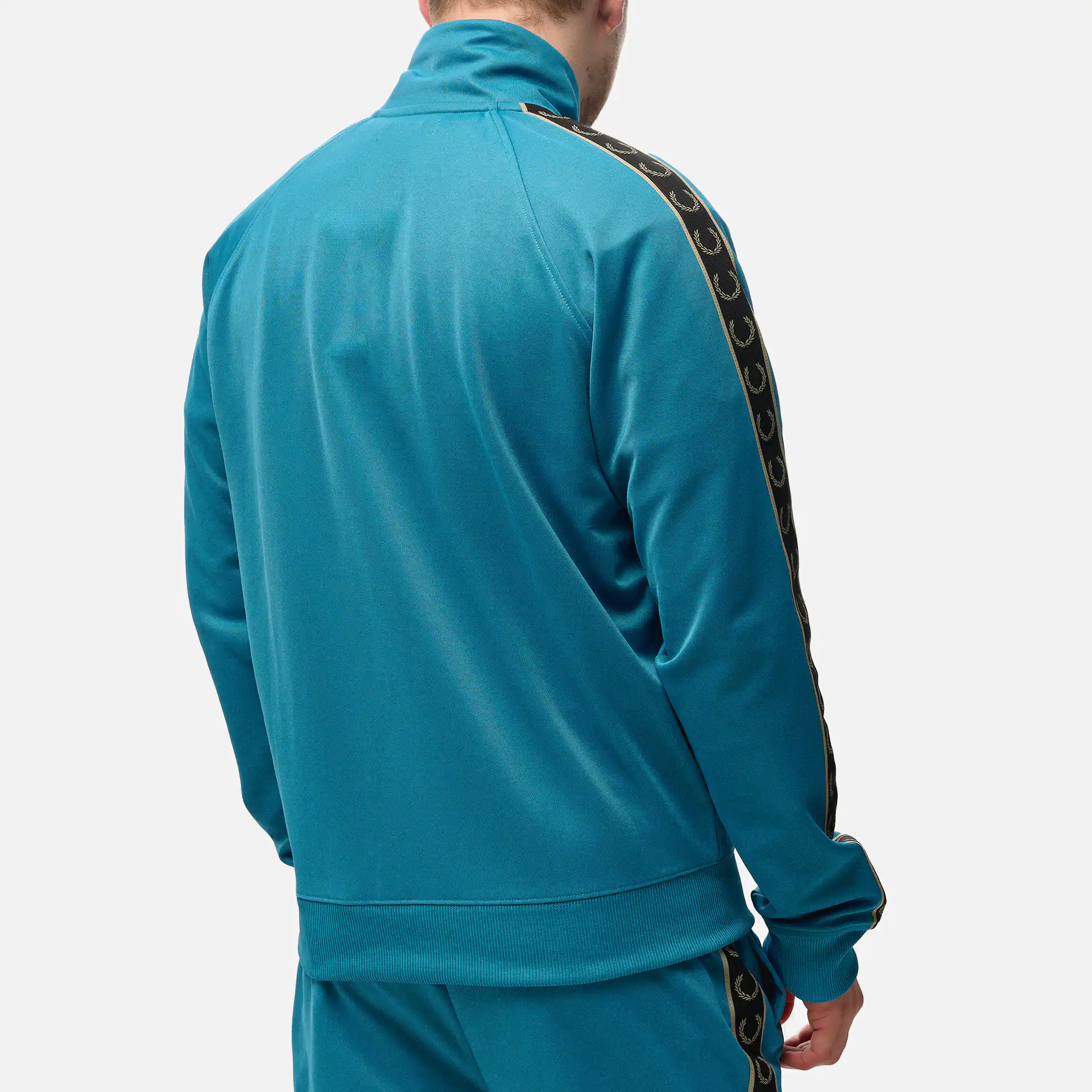 Fred Perry Contrast Tape Track Jacket Runaway Bay Ocean/Black