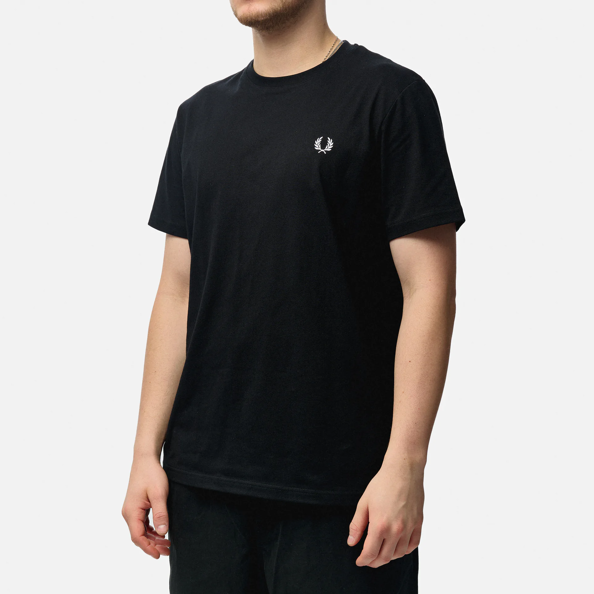 Fred Perry Rear Powder Laurel Graphic T-Shirt Black