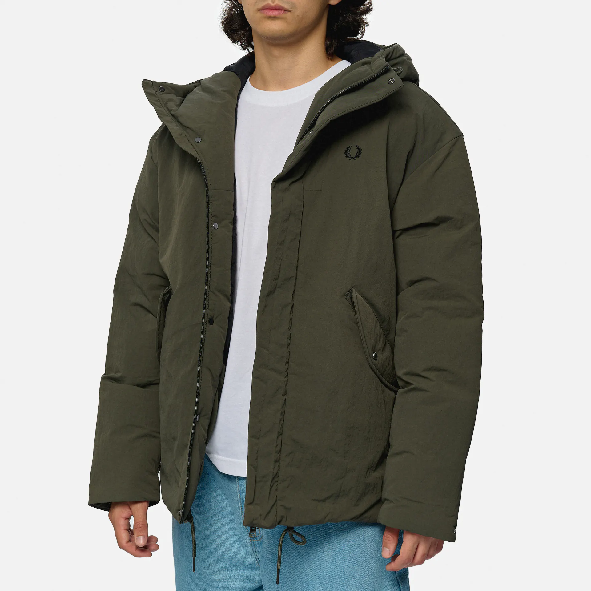 Fred Perry Zip Through Padded Jacket Field Green