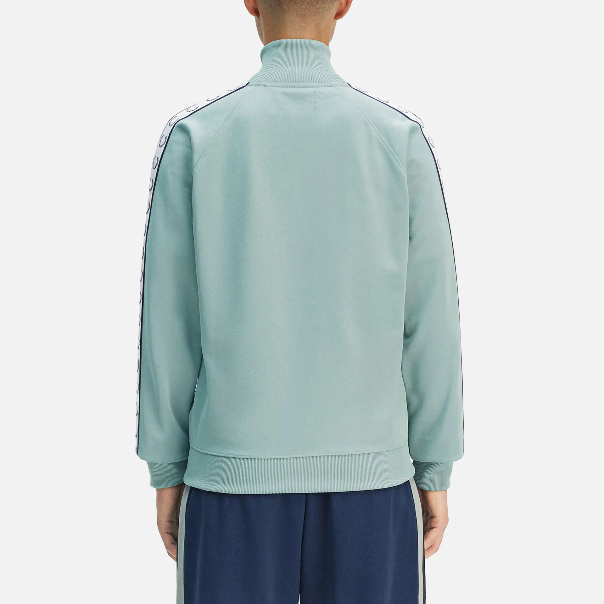 Fred Perry Taped Track Jacket Silver Blue