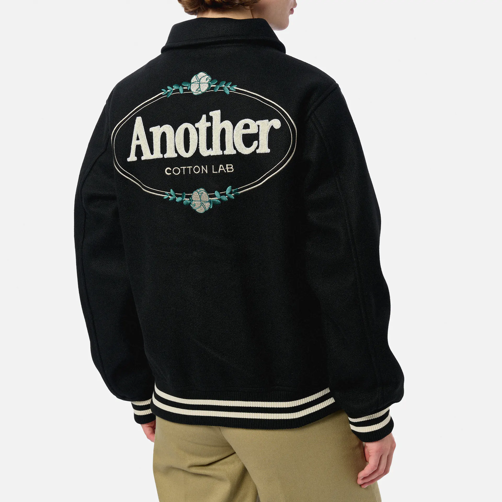 Another Cotton Chest Logo College Jacke Black