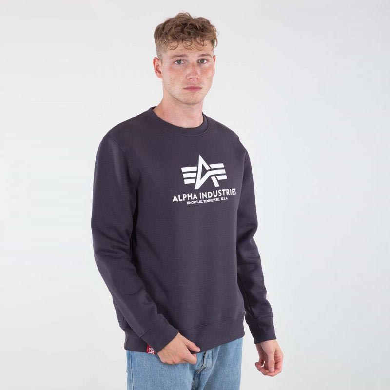 Alpha Industries Herren Basic Pullover Sweatshirt Iron Grey