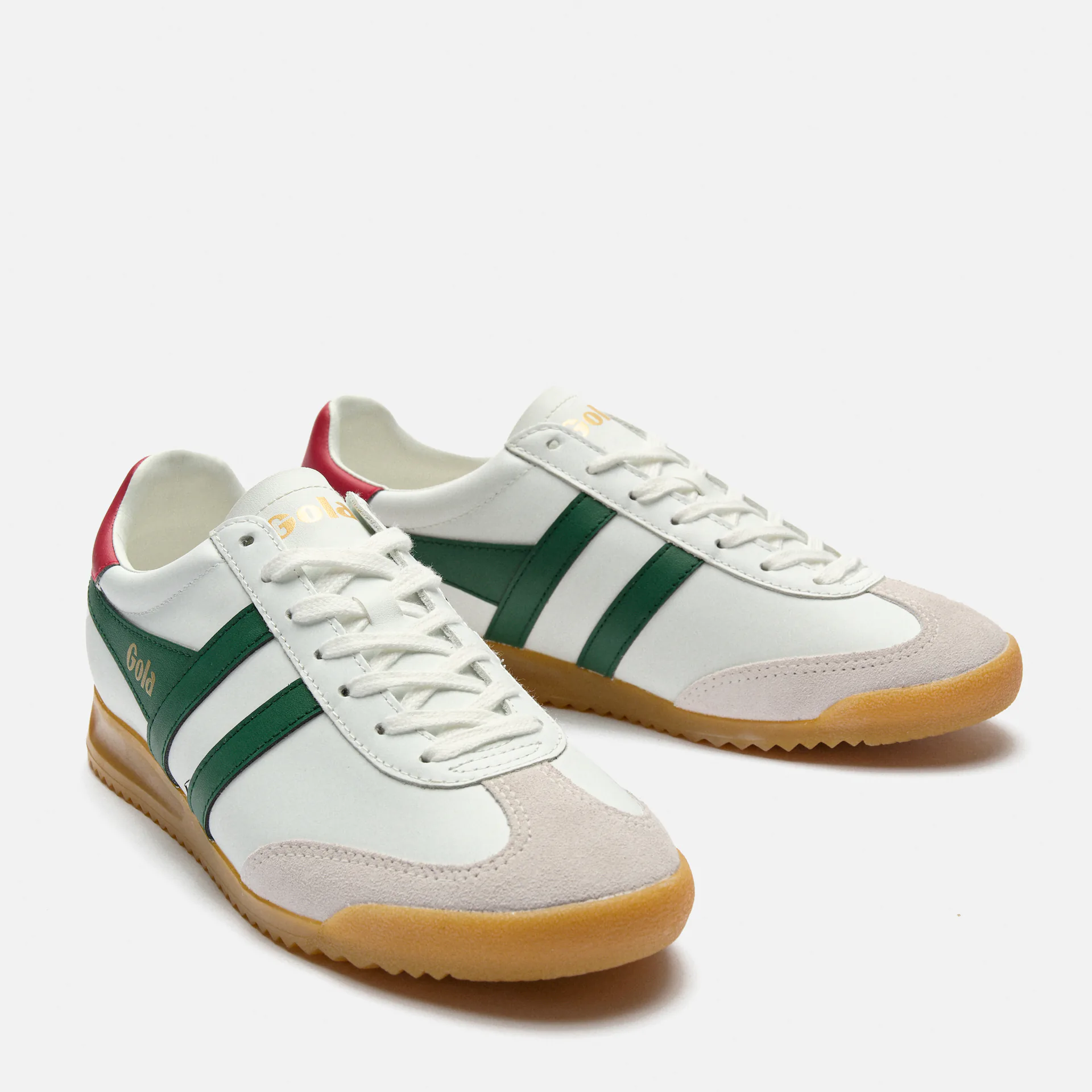 Gola Torpedo Leather Sneaker White Evergreen Deep Red