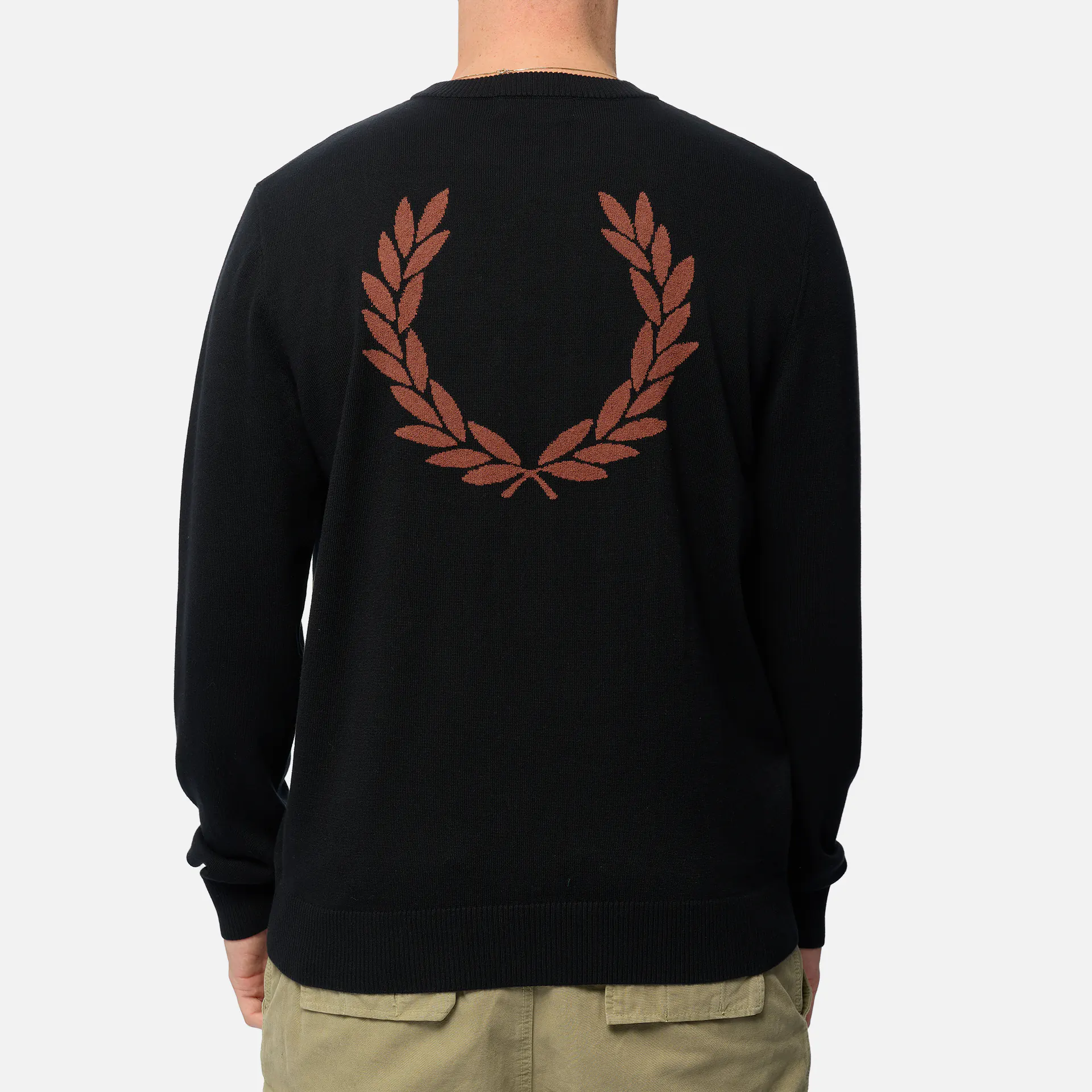 Fred Perry Boucle Laurel Wreath Jumper Black 