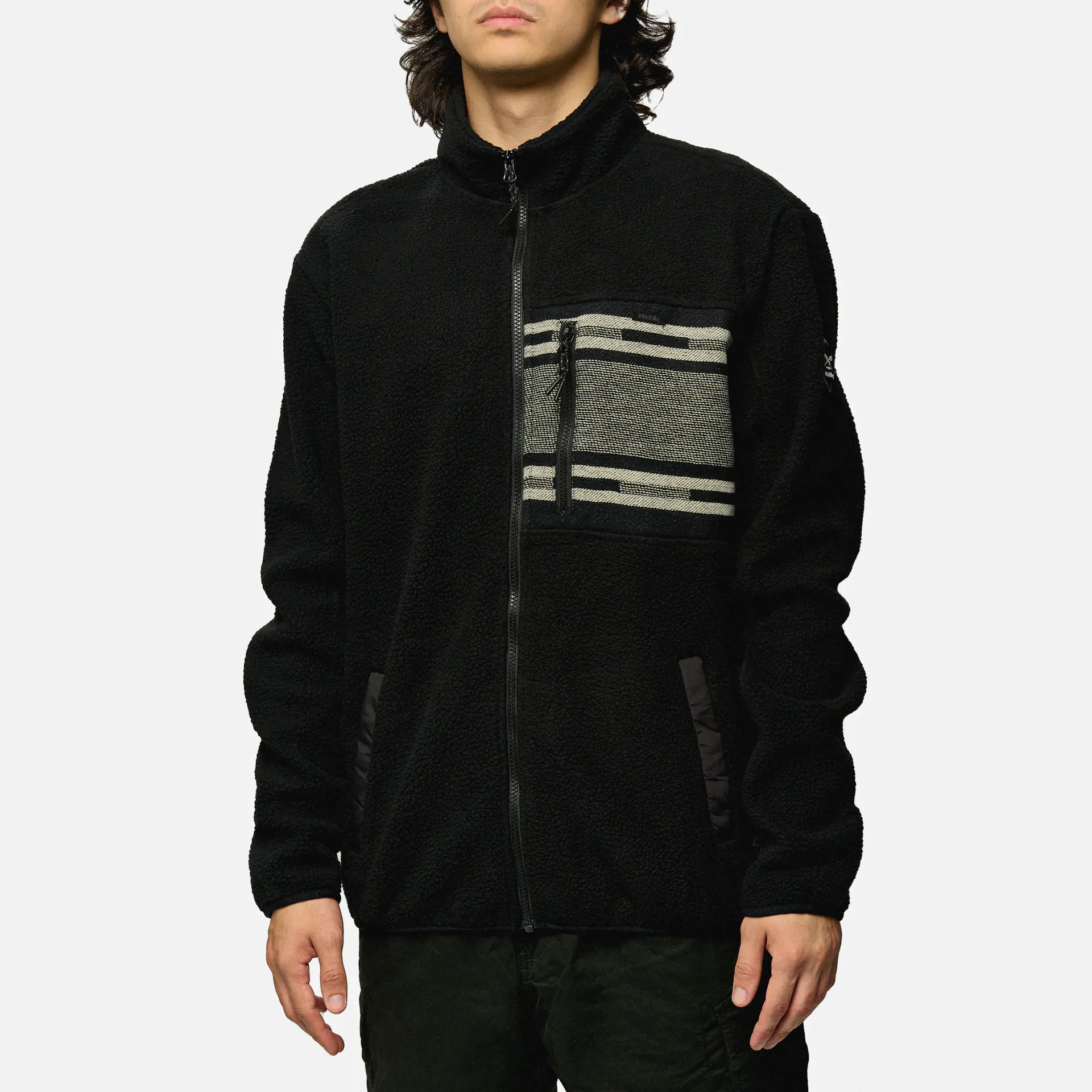 Iriedaily Wonderer Fleece Track Jacket Black White