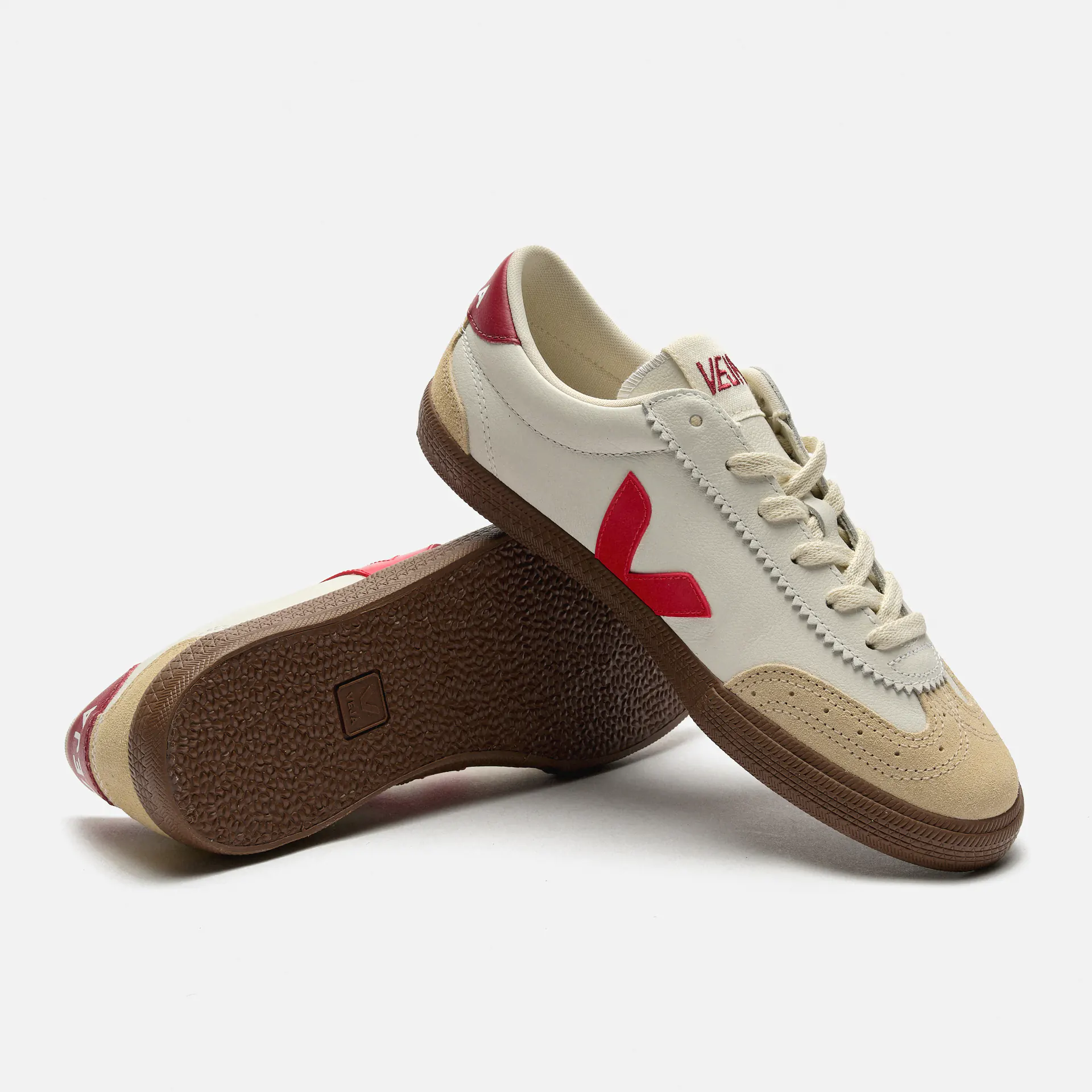 Veja Volley Leather Sneaker White/Peking Bark