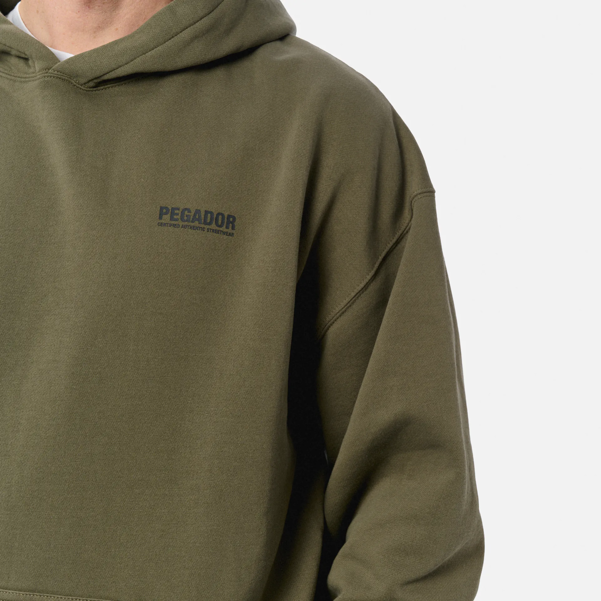 PEGADOR Clinton Oversized Hoodie Washed Faded Olive