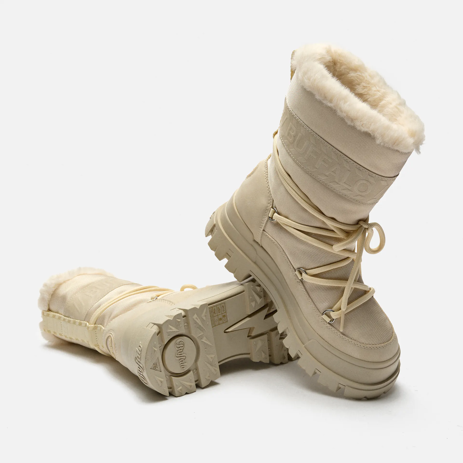 Buffalo Aspha Blizzard 2 Vegan Nylon/Nubuck Boots Cream