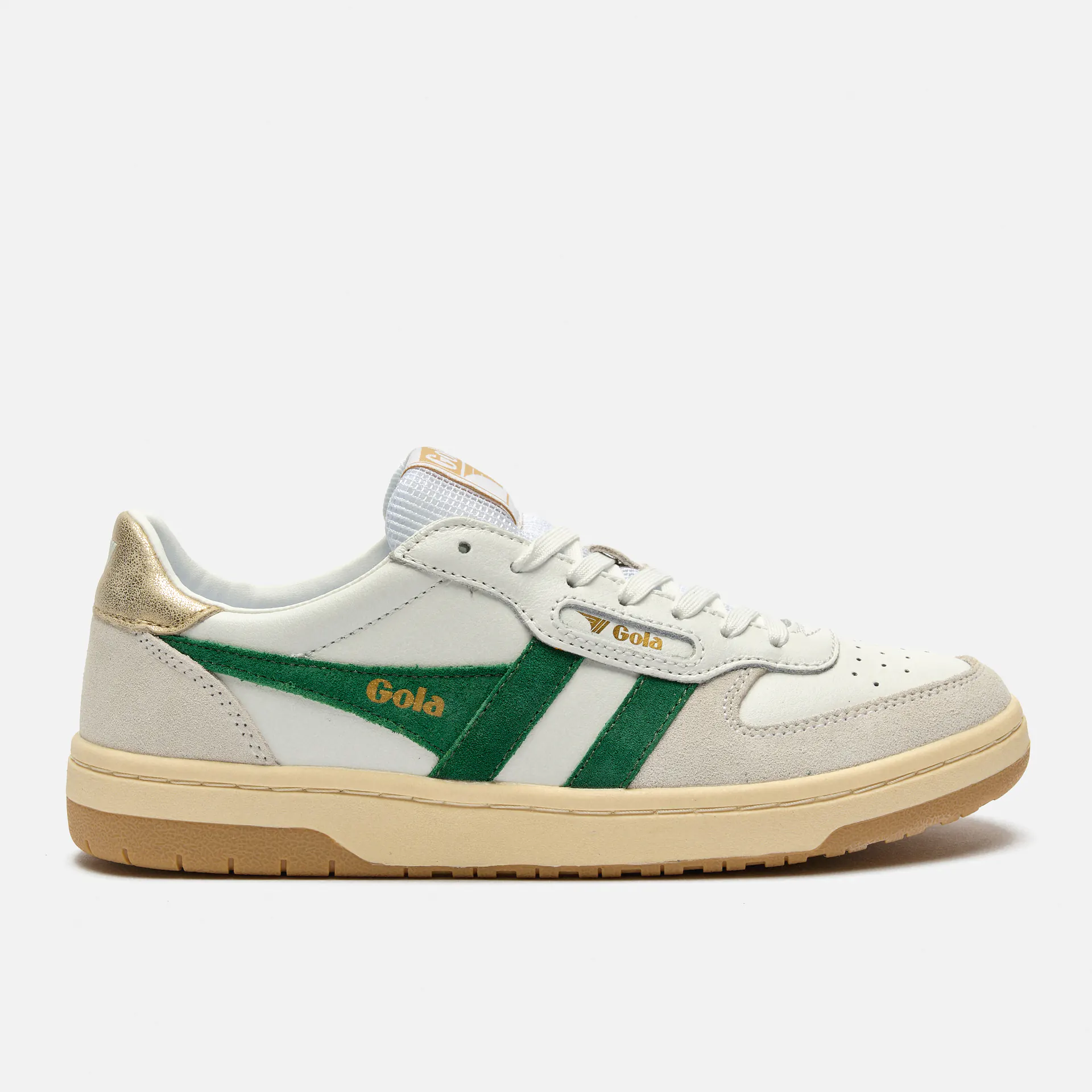 Gola Hawk Sneaker White/Dark Green/Gold 