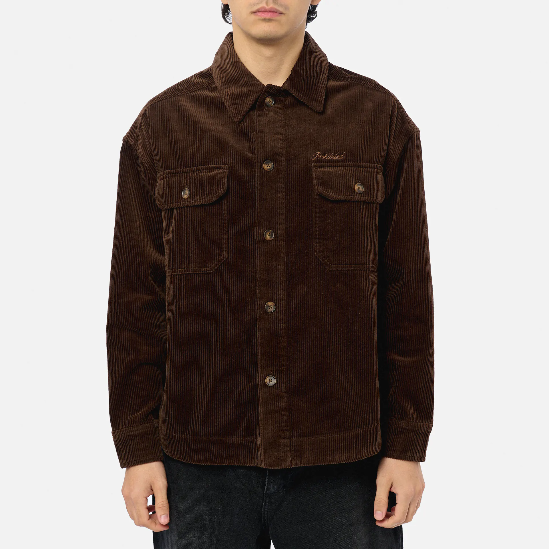 Prohibited Corduroy Overshirt Brown