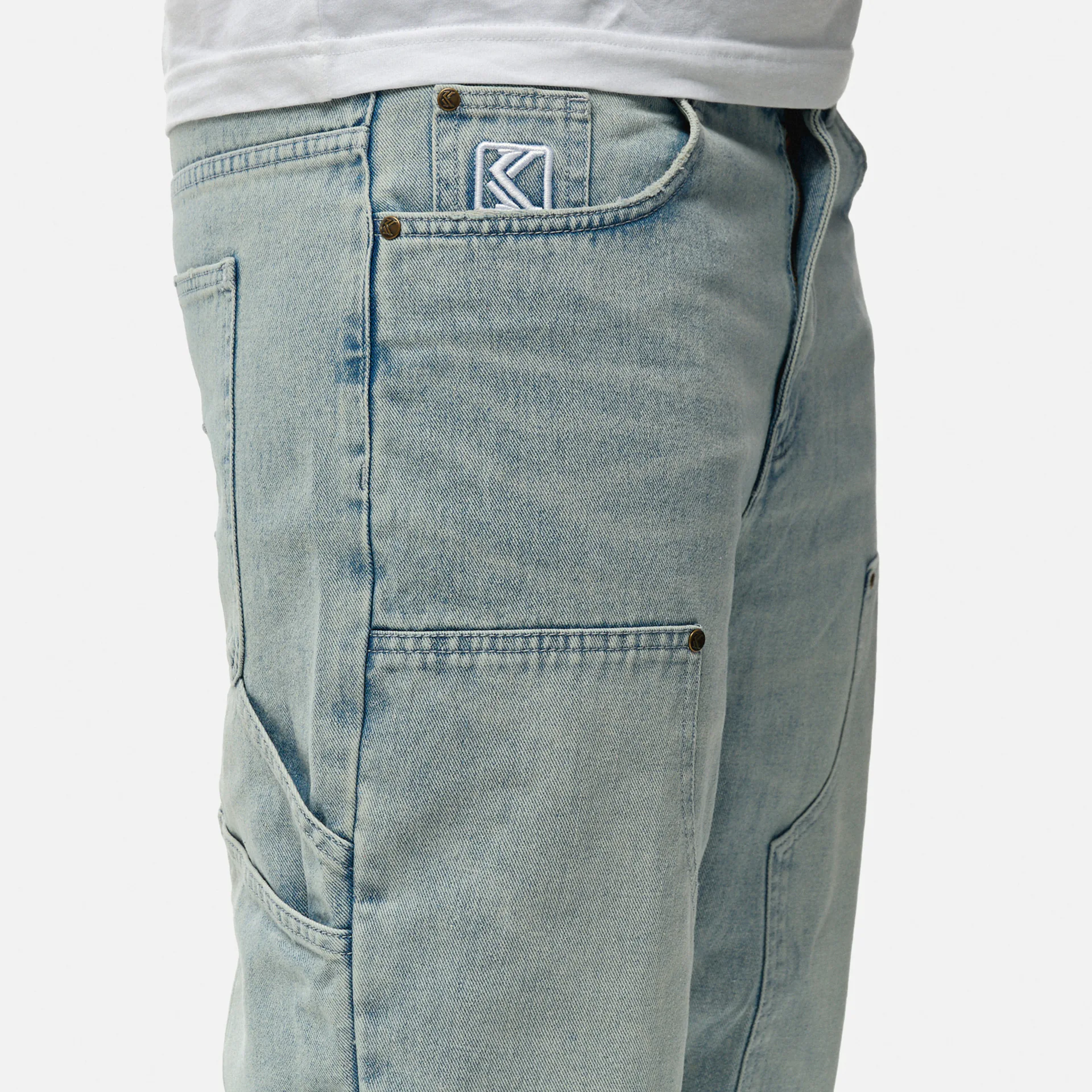 Karl Kani OG Denim Carpenter Pants Bleached Blue