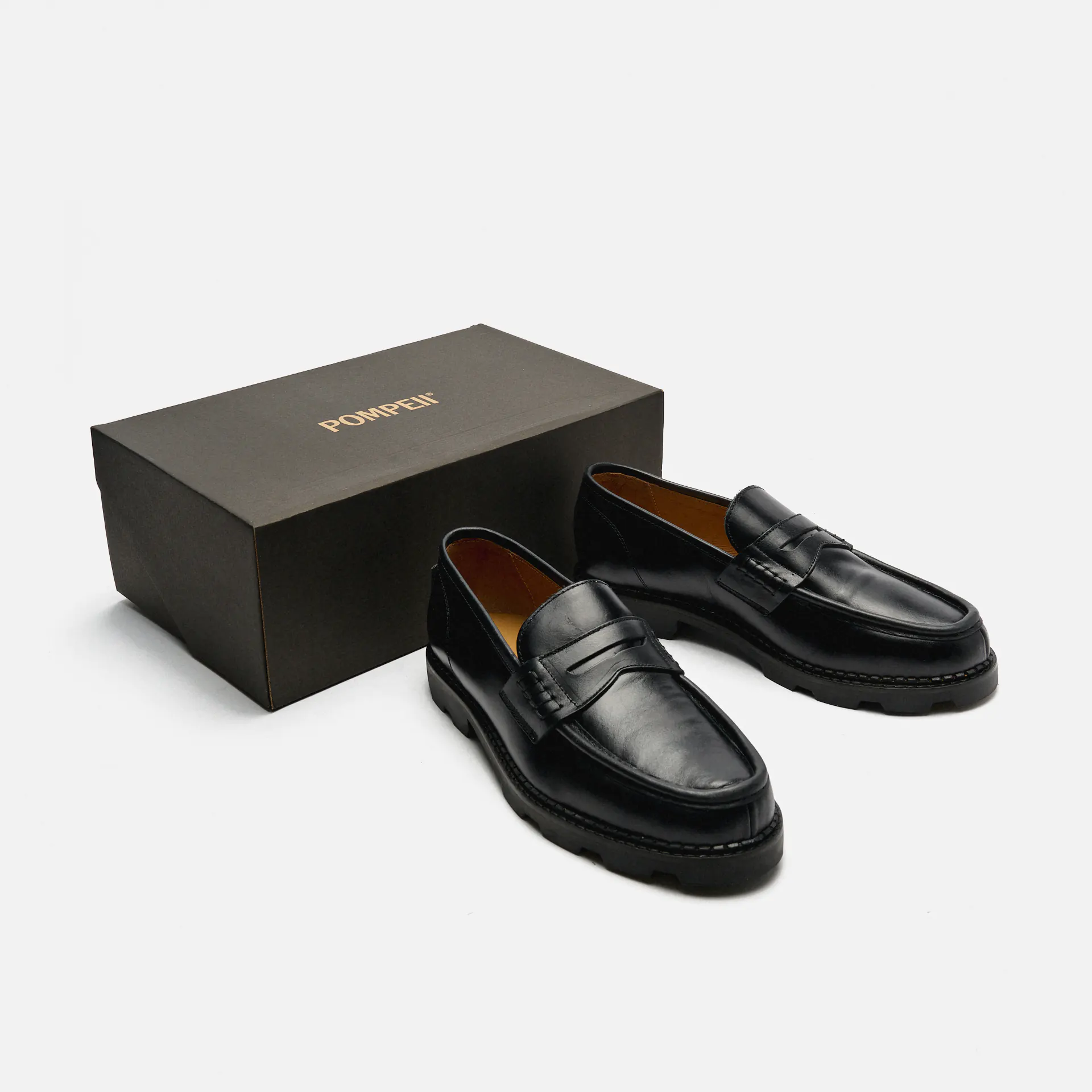 POMPEII Modena Leather Loafer Black