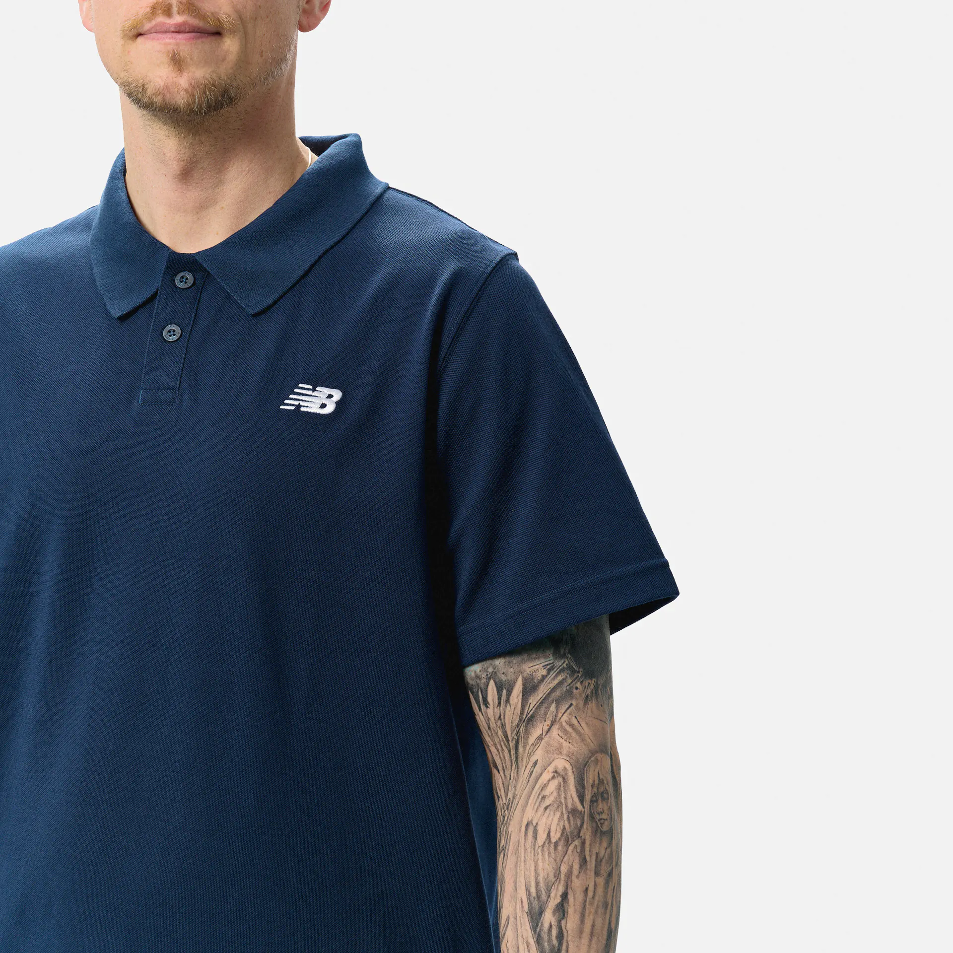 New Balance Cotton Pique Polo Shirt Navy