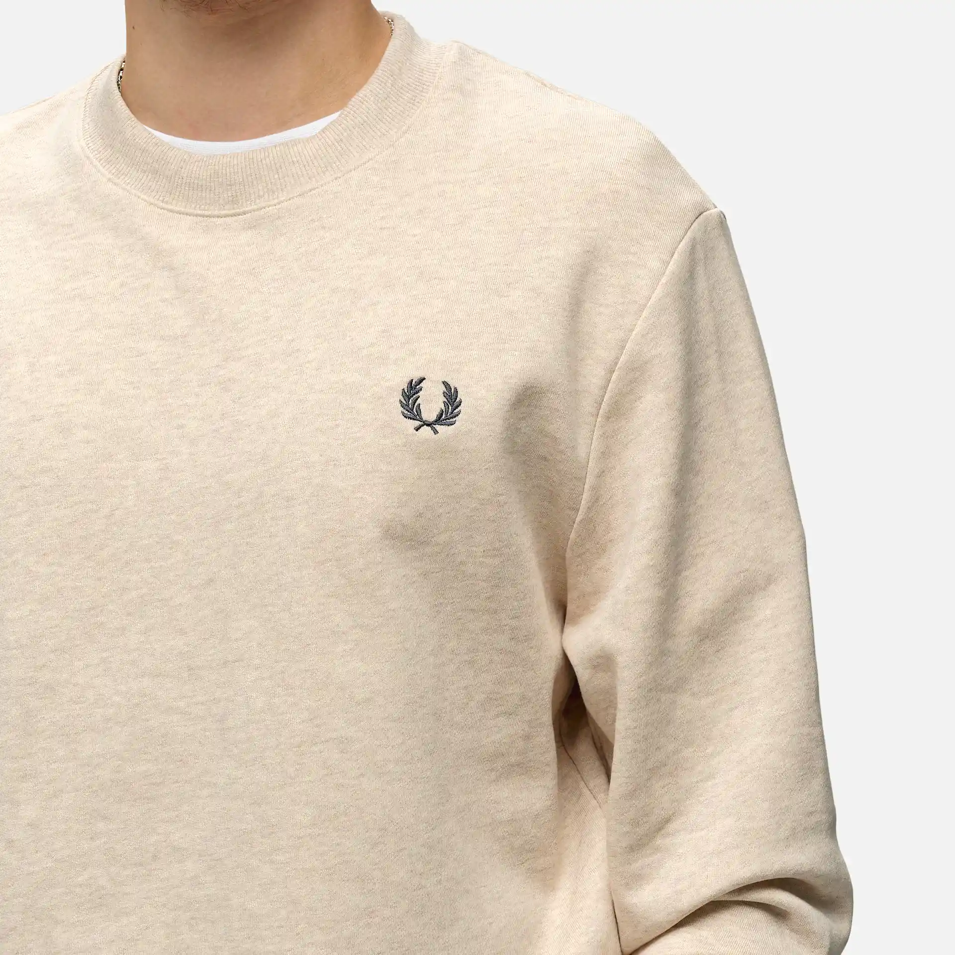 Fred Perry Crew Neck Sweatshirt Porridge Marl/Anchor Grey 