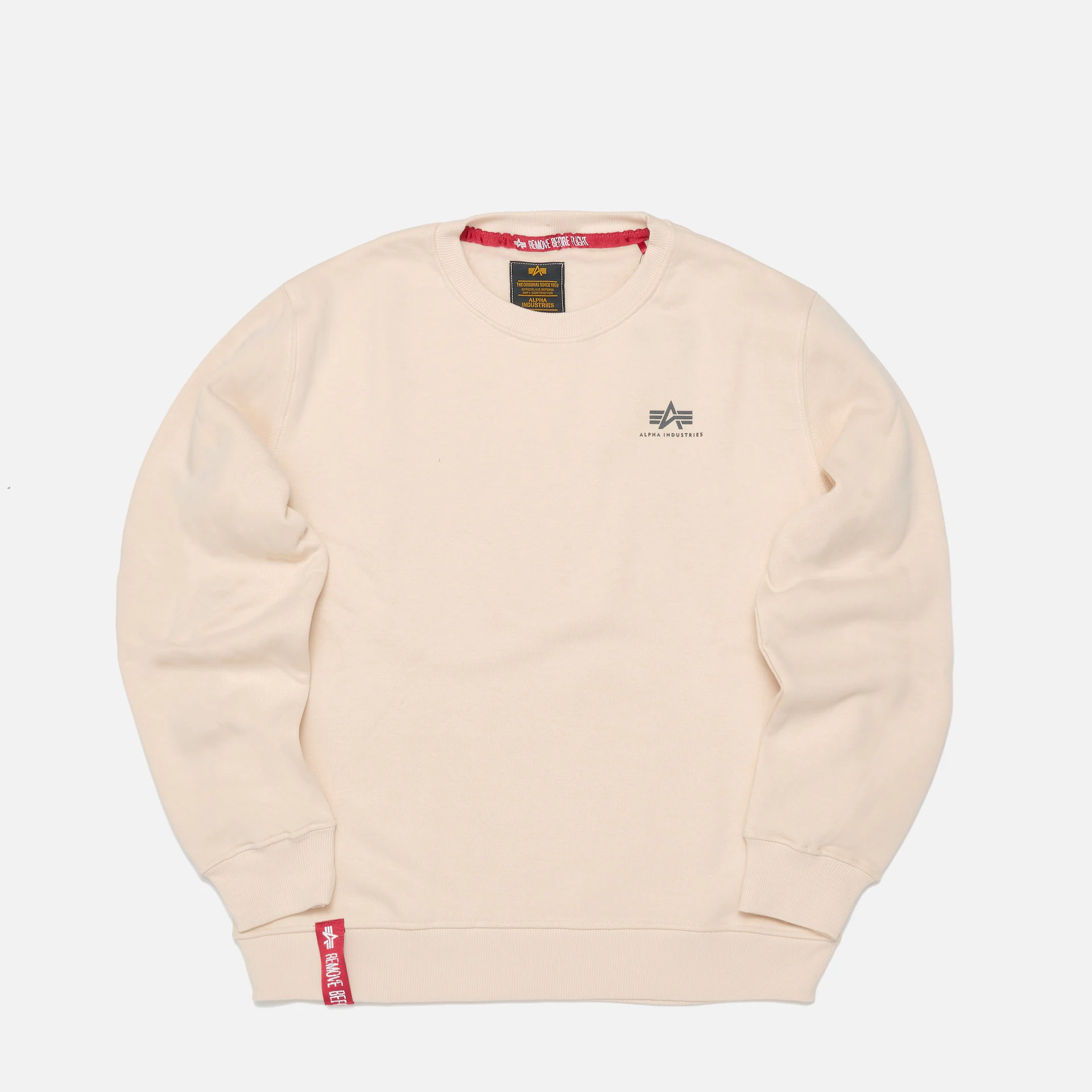 Basic Jet Alpha Industries Sweater Small Logo Stream White