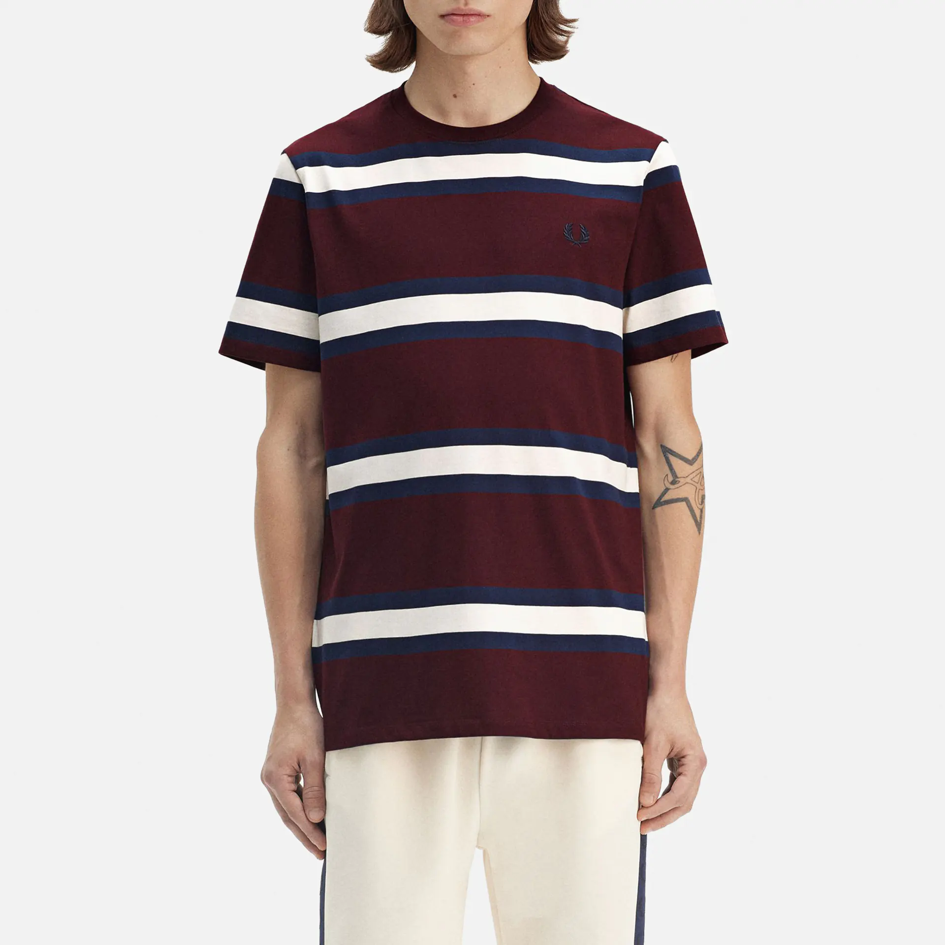 Fred Perry Bold Stripe T-Shirt Oxblood