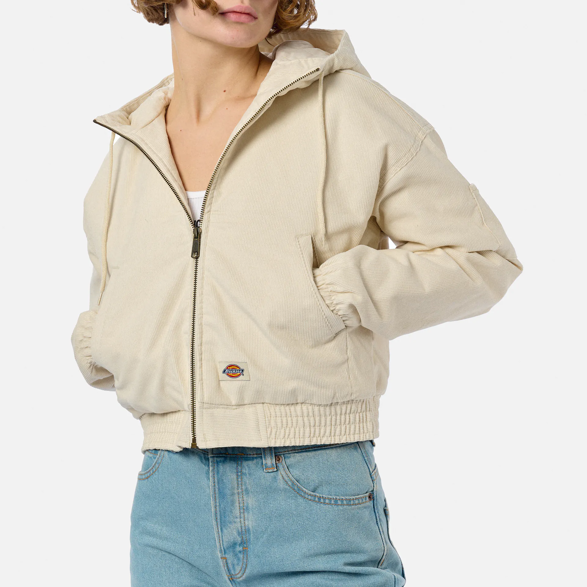 Dickies Corduroy Hooded Jacket Whitecap