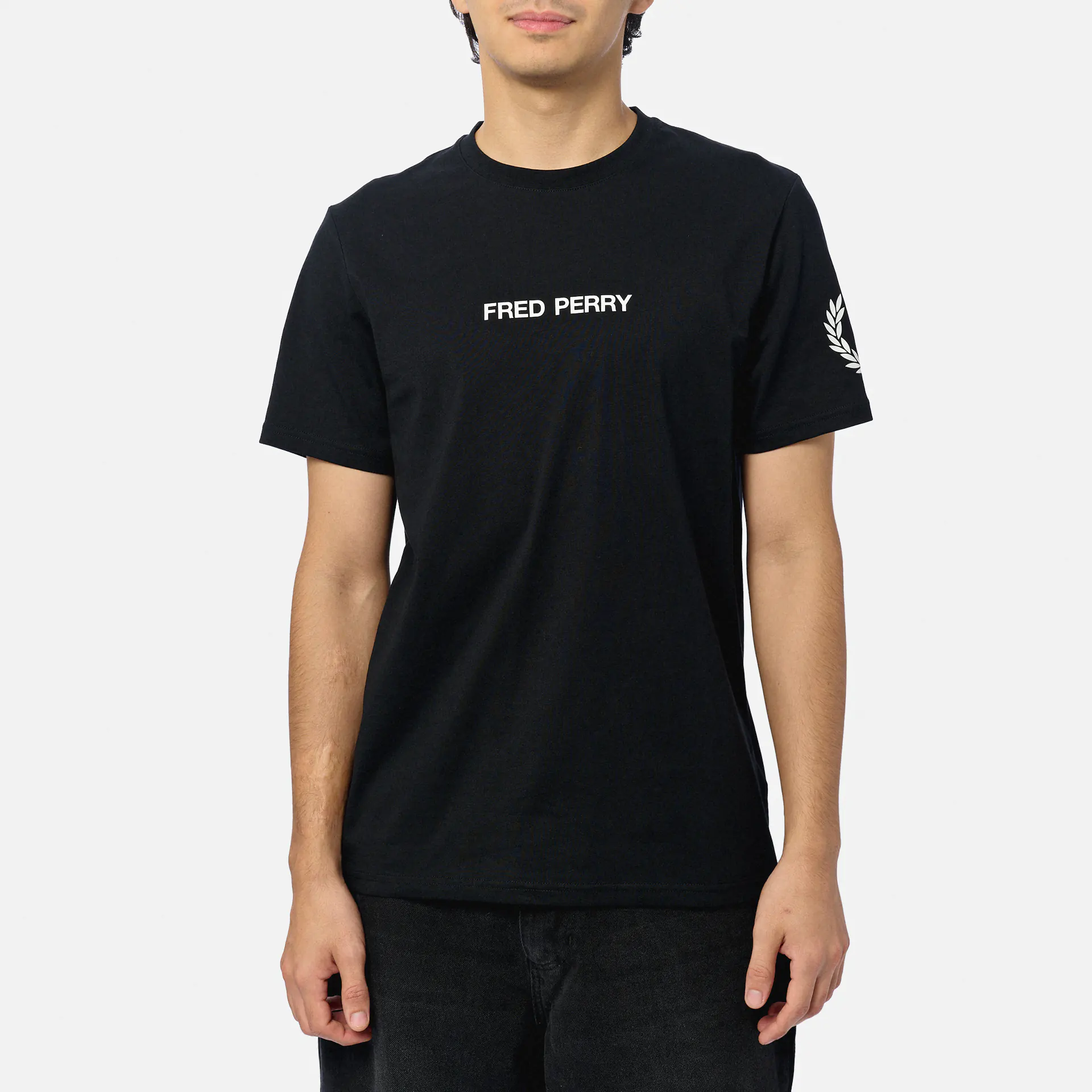 Fred Perry Double Branded Graphic T-Shirt Black