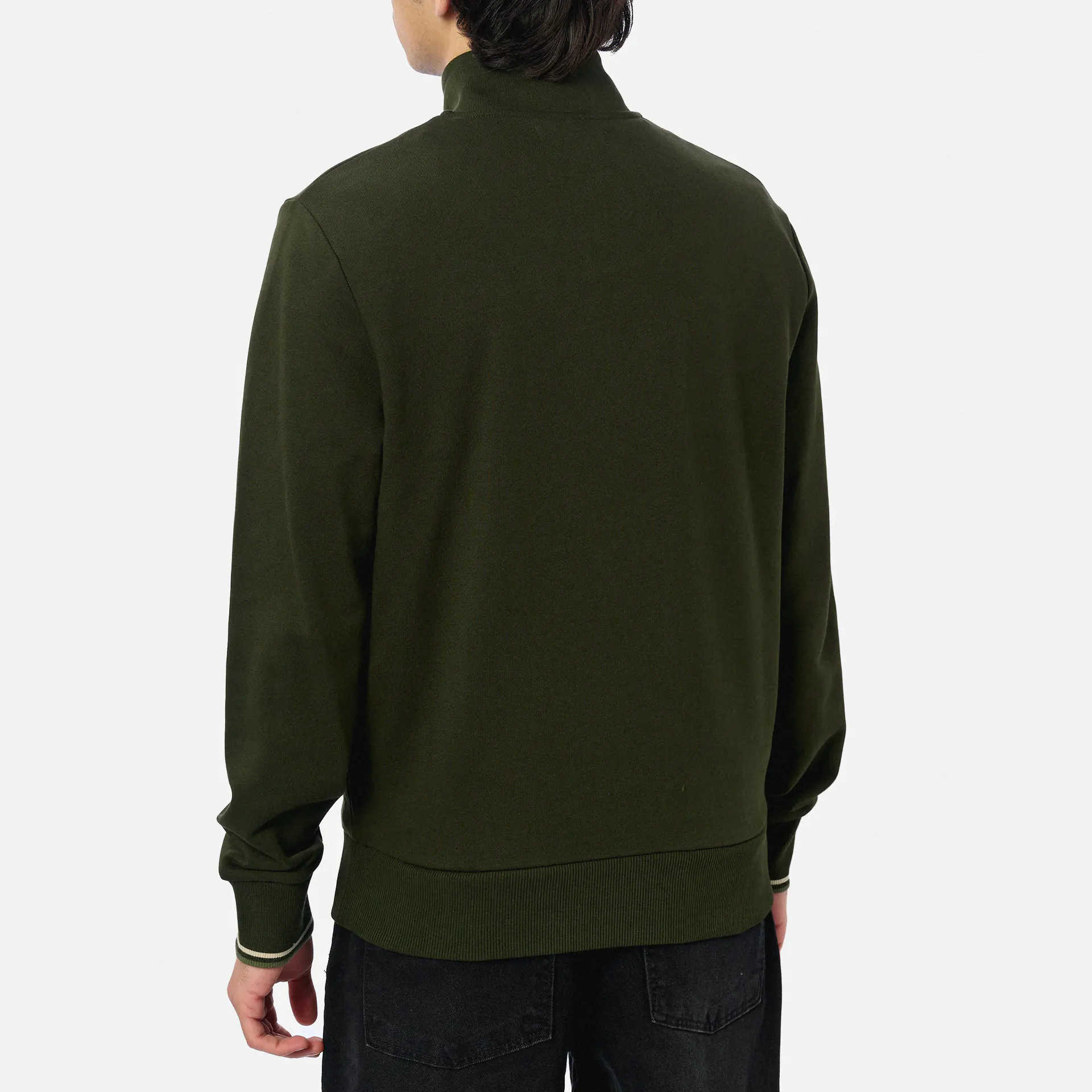 Fred Perry Half Zip Sweatshirt Hunting Green/Light Oyster/Laurel Wreath Green