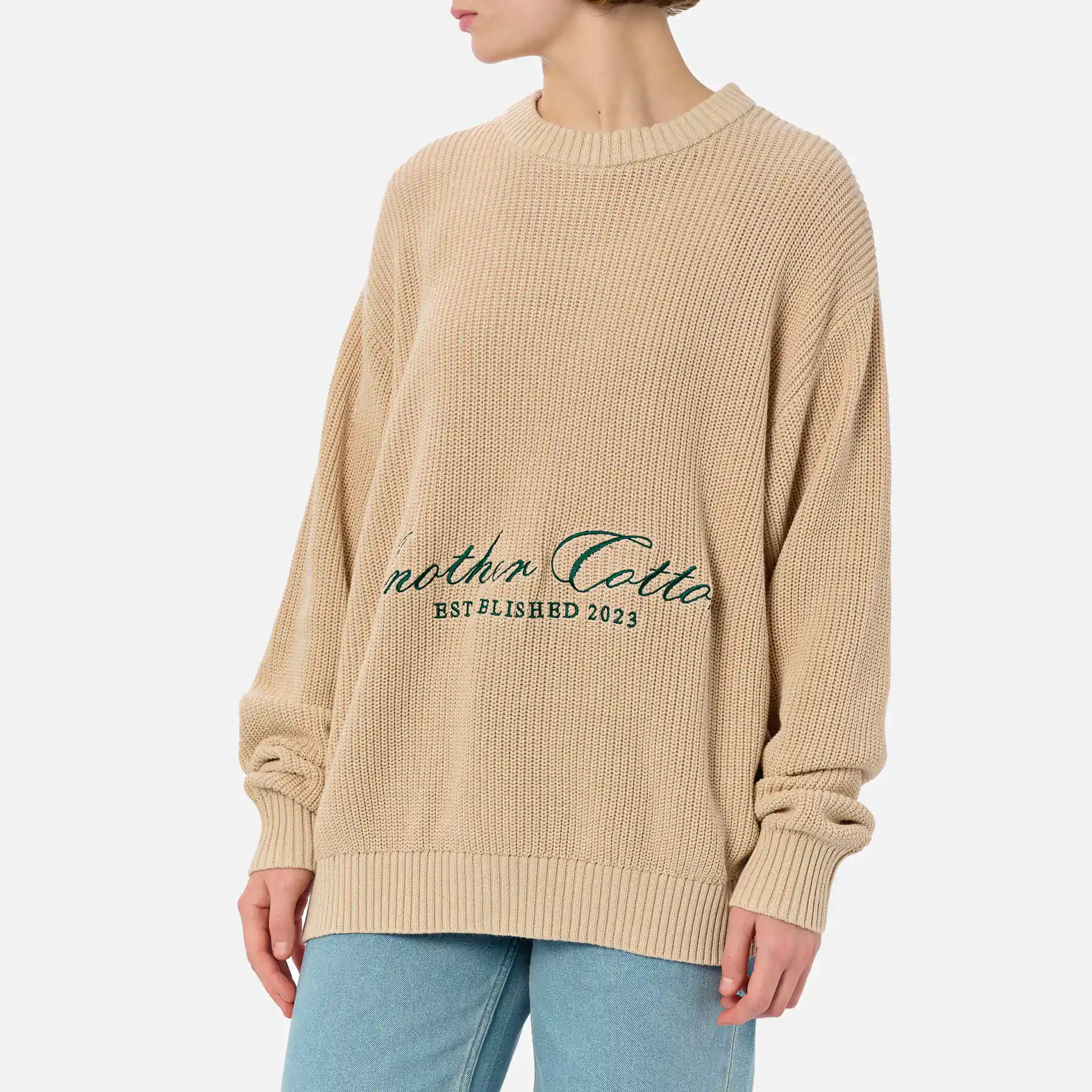 Another Cotton Established Knit Sweater Beige